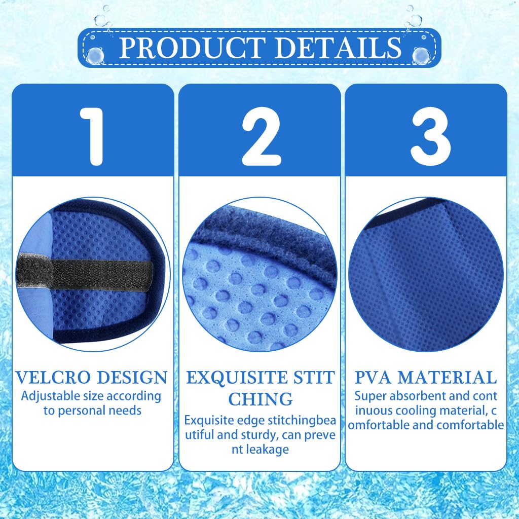 Qpets Dog Cooling Bandana, Pet Ice Scarf Instant Cooling Collar for Dog Cat, Reusable Cooling Neck Wrap Breathable Scarf for Large Medium Small Pets Summer Accessories