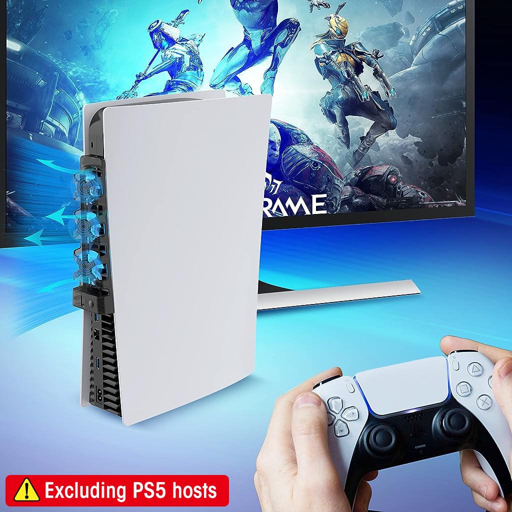 ZORBES PS5 Cooling Fan with LED PS5 Cooling Fan with 3 Mini Fans Efficient Cooling System DIY PS5 Modification PS5 Accessories Universal USB PS5 Cooling Fan for Disc and Digital Editions