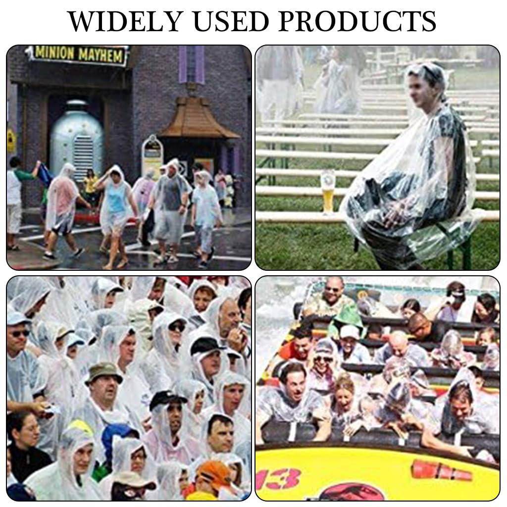 Proberos Reusable EVA Raincoats with Hood Unisex Rain Ponchos Hooded Raincoat for Camping, Hiking, Music Festival & Outdoor Activities, 1 Pack (White)