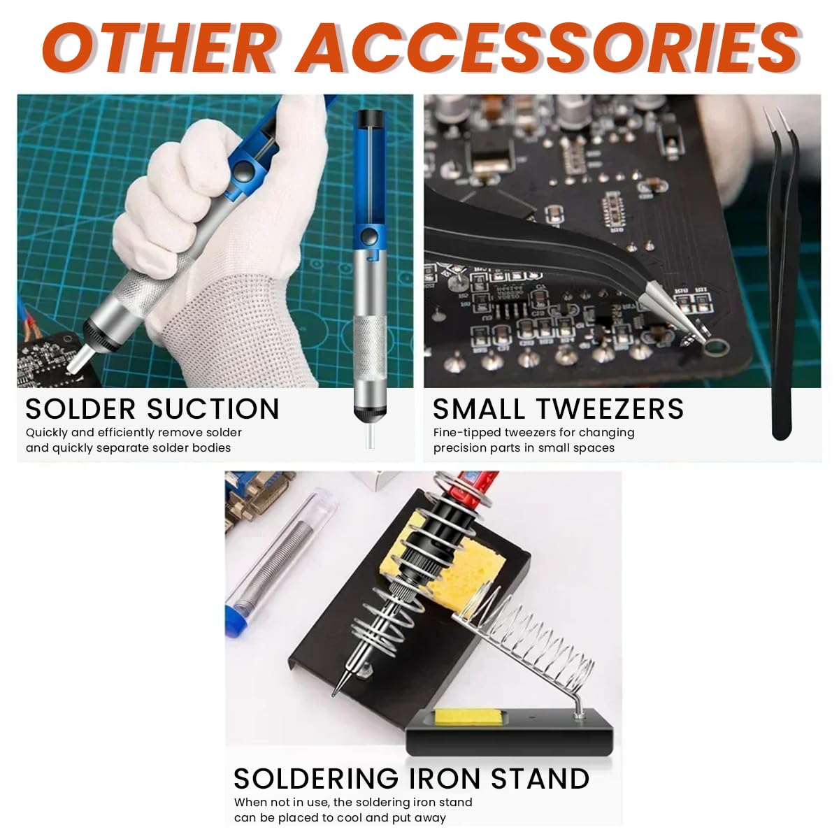 Serplex Electronics Soldering Iron Kit 60W Digital LCD Solder Gun with ON/OFF Switch Adjustable Temperature Controlled Fast Heating Thermostatic Design Welding Tools (Battery Not Included)