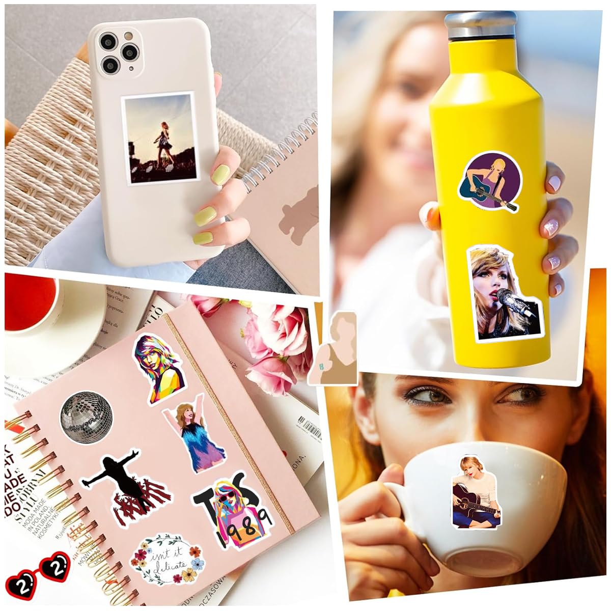 HASTHIP 100 PCS Singer Stickers, Vinyl Waterproof Music Stickers for Water Bottle Laptop Skateboard Car Bumper Computer Gifts for Aldults Boys Girls Teens