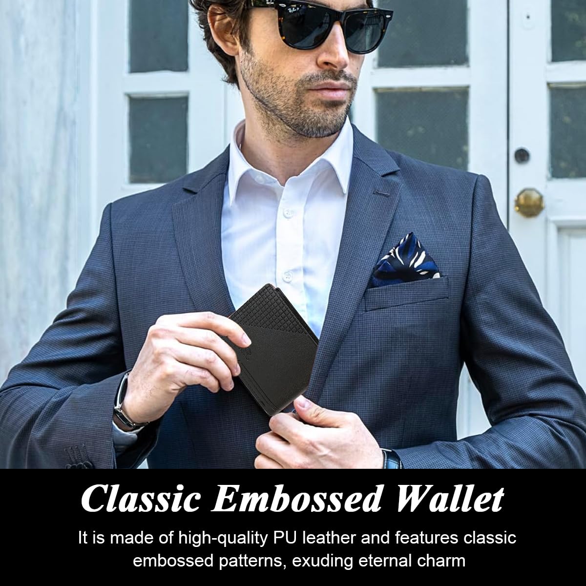 GUSTAVE Wallets for Men, Black Wallet for Men & Leather Belt for Men Gift Box Set, Includes Wallet and Belt Combo for Men, Pen, Cufflinks & Keyring - Father's Day Gift