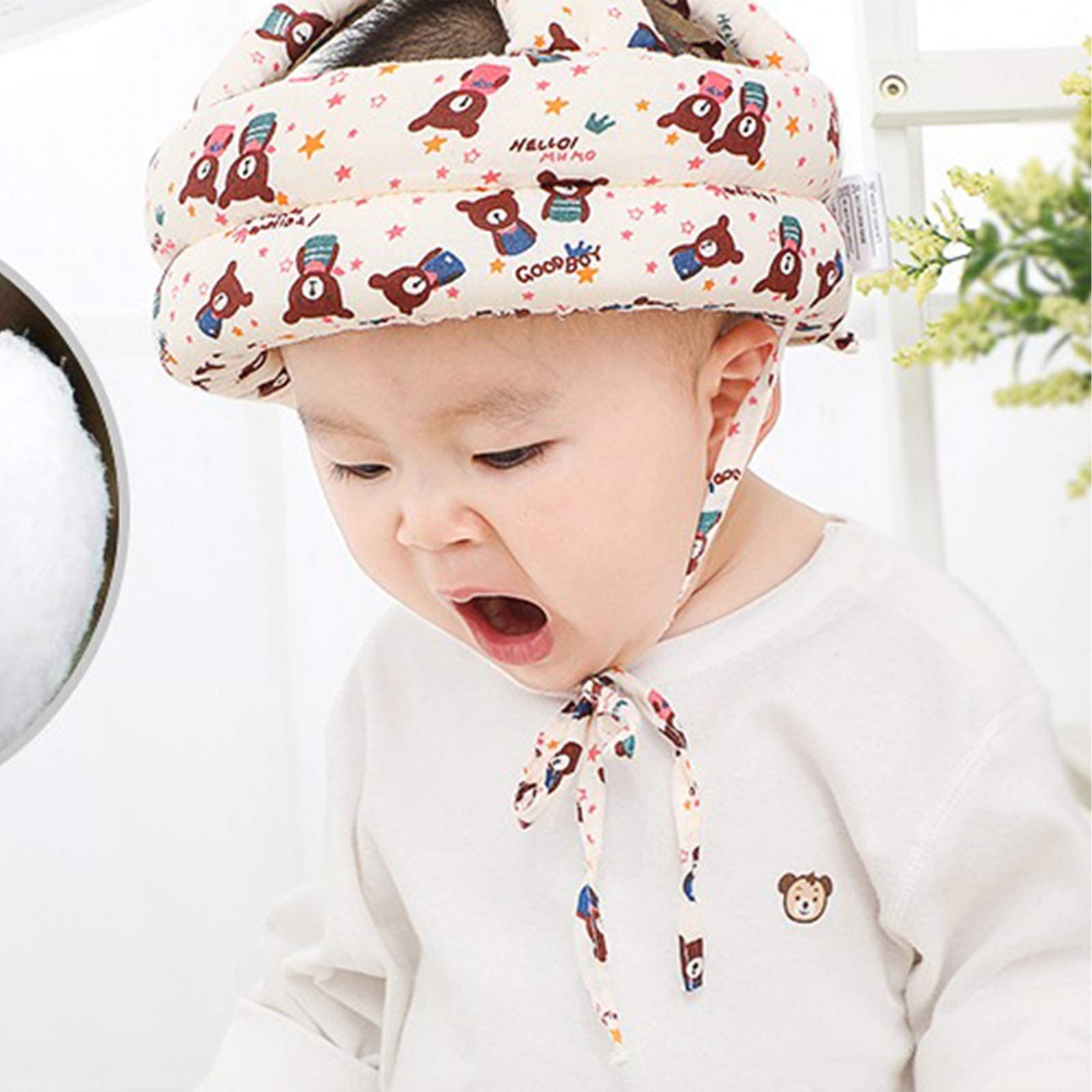 SNOWIE SOFT Baby Head Protector, Adjustable Size Baby Learn to Walk Or Run Soft Safety Helmet, Infant Anti-Fall Anti-Collision,for Baby Months~5 Years Old (Beige)