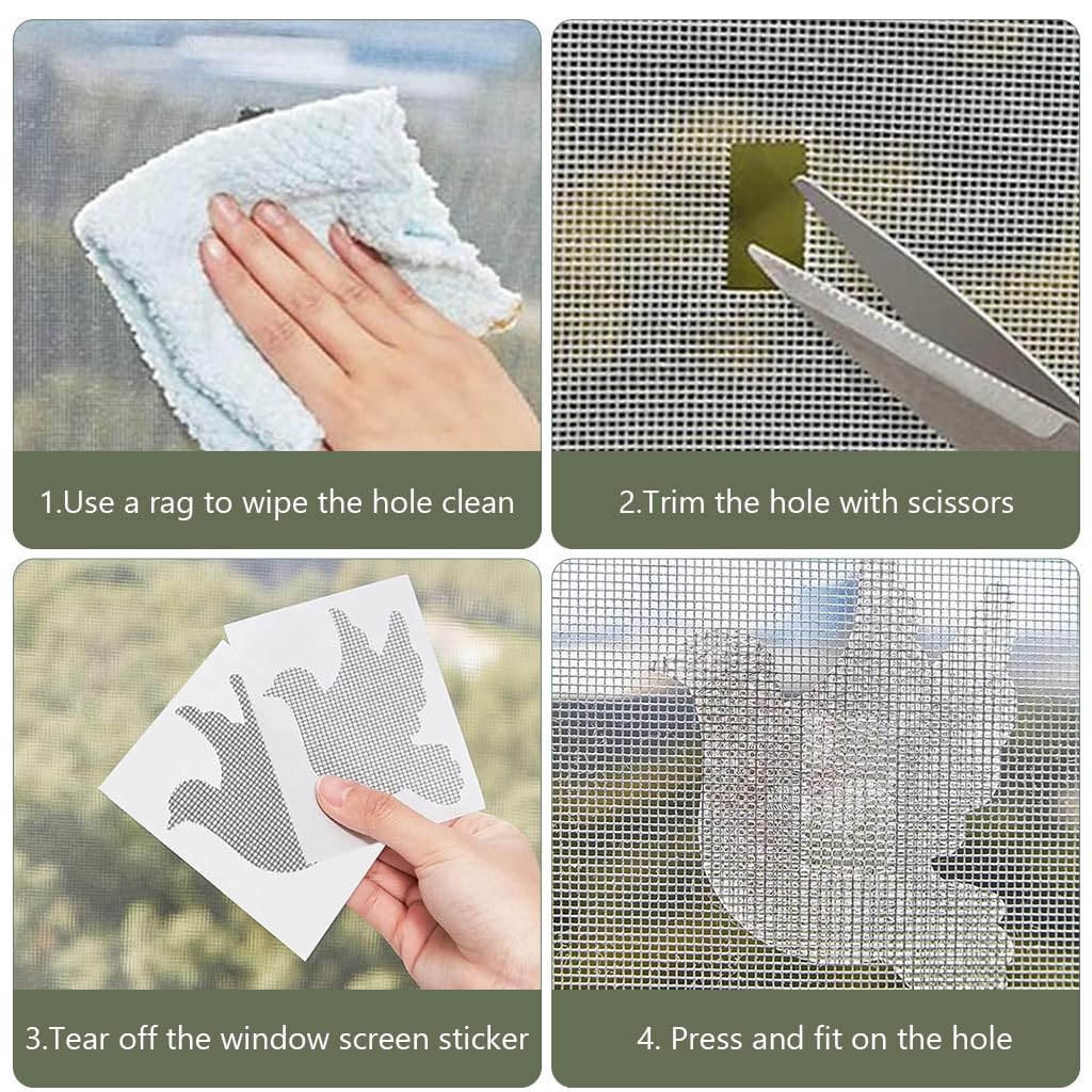 HASTHIP 10Pcs Door Window Screen Repair Patches Self Adhesive Mesh Screen Repair Patches Creative Dove Shape Self Adhesive Window Screen Repair Patches