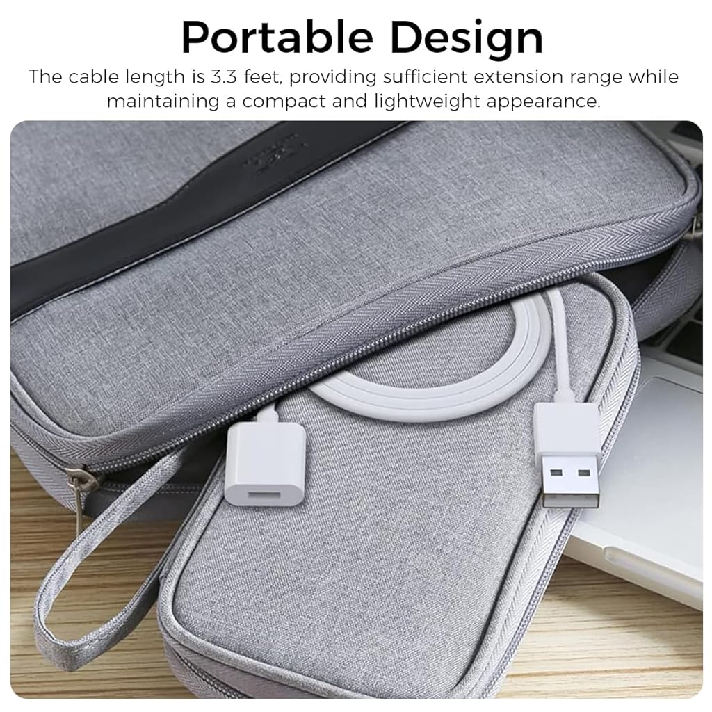 ZORBES USB C to Light-ning Charging Cable for Apple Pencil, 3.3ft Extension Charging Cable for Apple Pencil 1st Gen, iPad Pro, iPhone Charging Adapter Cable