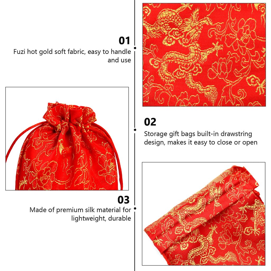 HASTHIP 20pcs Drawstring Bag Pouches, Gift Bags Red Drawstring Bag, Small Party Favor Gift Bags Red Drawstring Burlap Bags for Christmas, Wedding Favors, DIY Craft Bags