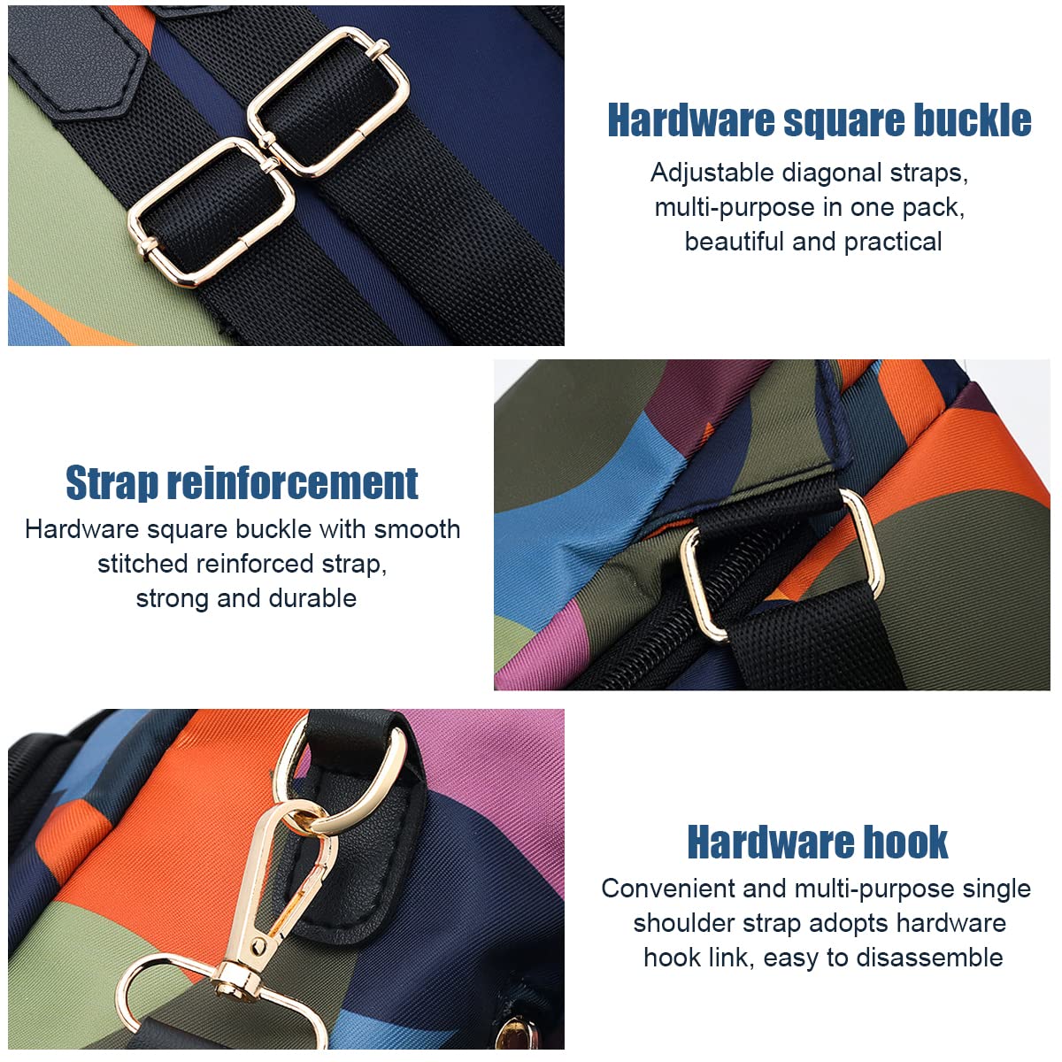 PALAY Leisure Style Backpacks for Women Travel Water-Resistant Backpack Geometric Print Shoulder Bags Oxford Cloth Backpack for Girls