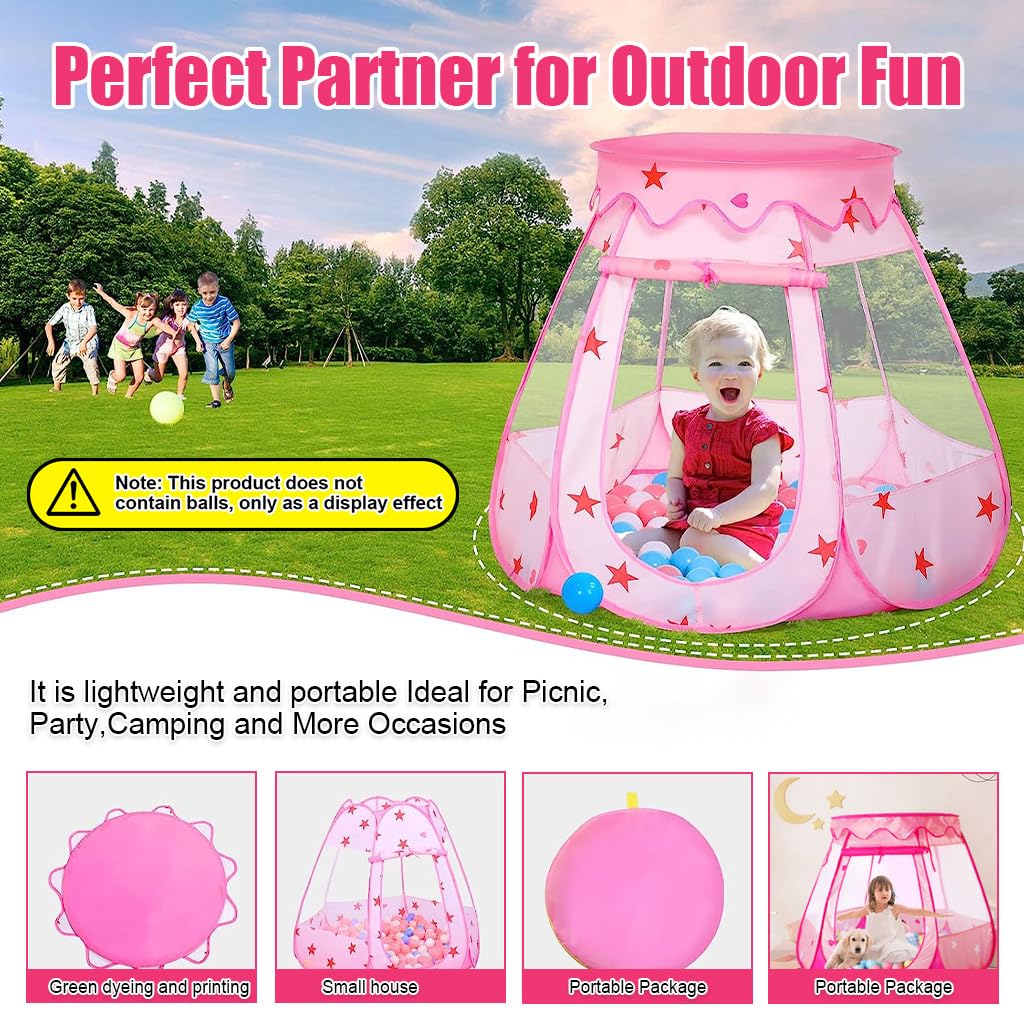 PATPAT Pop Out Game Tent House for Kids Princess Tent House for Girls Indoor Outdoor Game Tent for Kids Play House for Kids Tent Self-Storage Game Tent Ideal Gift for Boys Girls (Balls not Included)