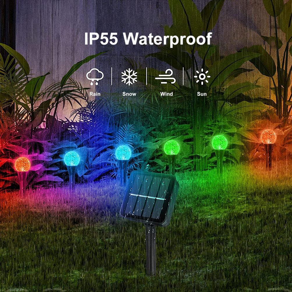 ELEPHANTBOAT Solar String Lights Outdoor IP55 Waterproof 10 RGB Twinkle Lamp Solar Street Light 8 Mode 14Ft Outdoor Lamps for Home Decoration LED Lights for Garden Patio Yard Parties Wedding Colorful Lights