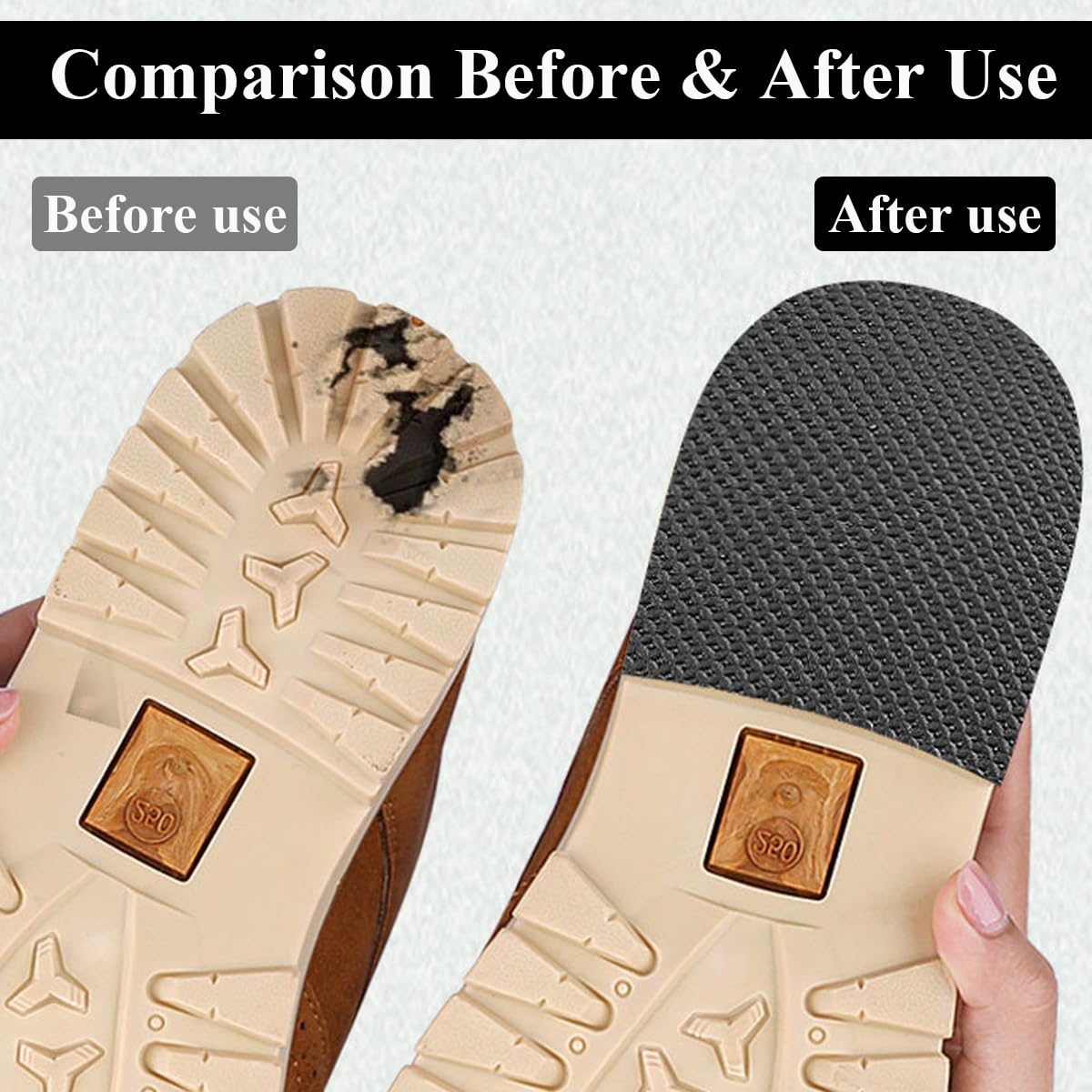 PALAY Non Slip Shoe Sole Repair Rubber for Women Self Adhesive Shoe Sole Protectors High Heels Anti Slip Cuttable Sole Repair Patch Shoe Grips