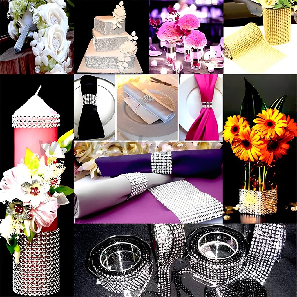HASTHIP 10Pcs Napkin Rings, Napkin Rings Buckles, Rhinestone Adornment Napkin Holder for Table Decorations, Wedding, Dinner, Party, DIY Decoration (Silver)