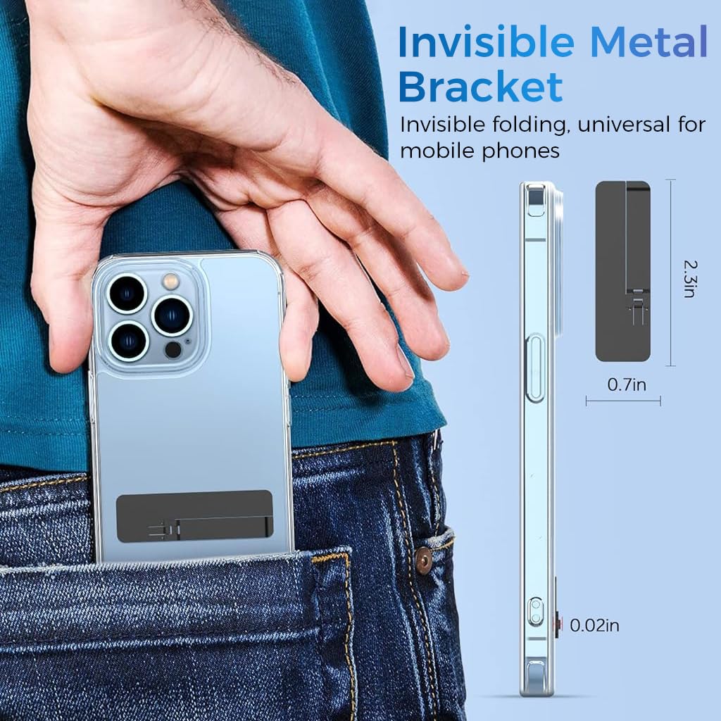 ZORBES Ultra-Slim Phone Stand Self-Adhesive Folding Slim Bar Stand Phone Stand for Phone Sturdy Mini Bar Metal Folding Slim Bar Phone Stand for iPhone, Galaxy S23/S22/S21 Ultra