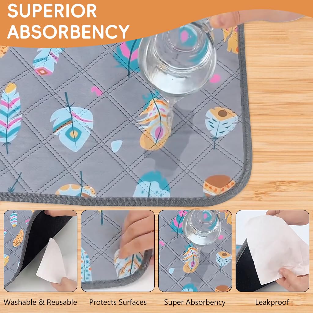 Qpets Dog Pee Pad, Large Size Multi-layer Leak-Proof Dog Pee Pad Non-slip Puppy Training Pad, Bed Sheet for Pet, Washable & Reusable Pee Pads for Dogs ( 90x75cm)