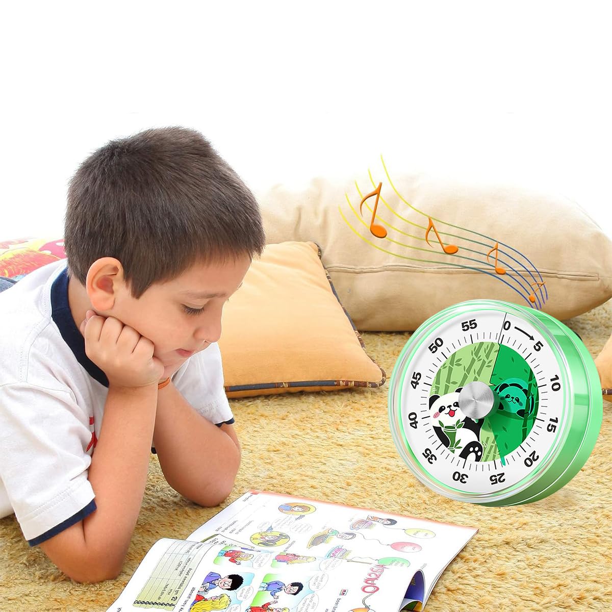 HASTHIP Kitchen Timer 60-Minute Manual Timer Cartoon Panda Mechanical Timer No Battery Timer Countdown Timer Reminder Mechanical Timer for Cooking, Studying