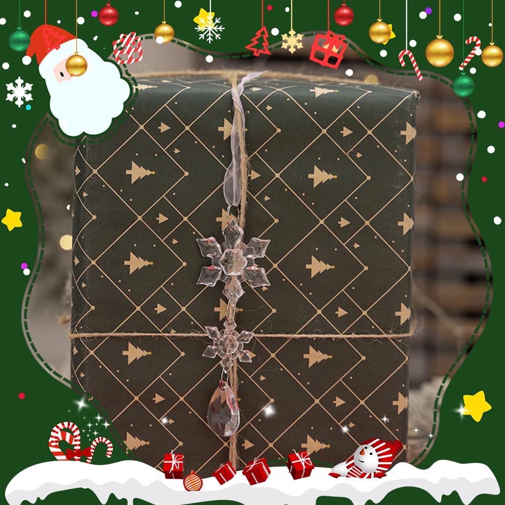 HASTHIP 18pcs Christmas Tree Hanging Ornament Crystal Acrylic Christmas Ornaments for Christmas Tree Transparent Snowflake Icicle Christmas Hanging Ornament
