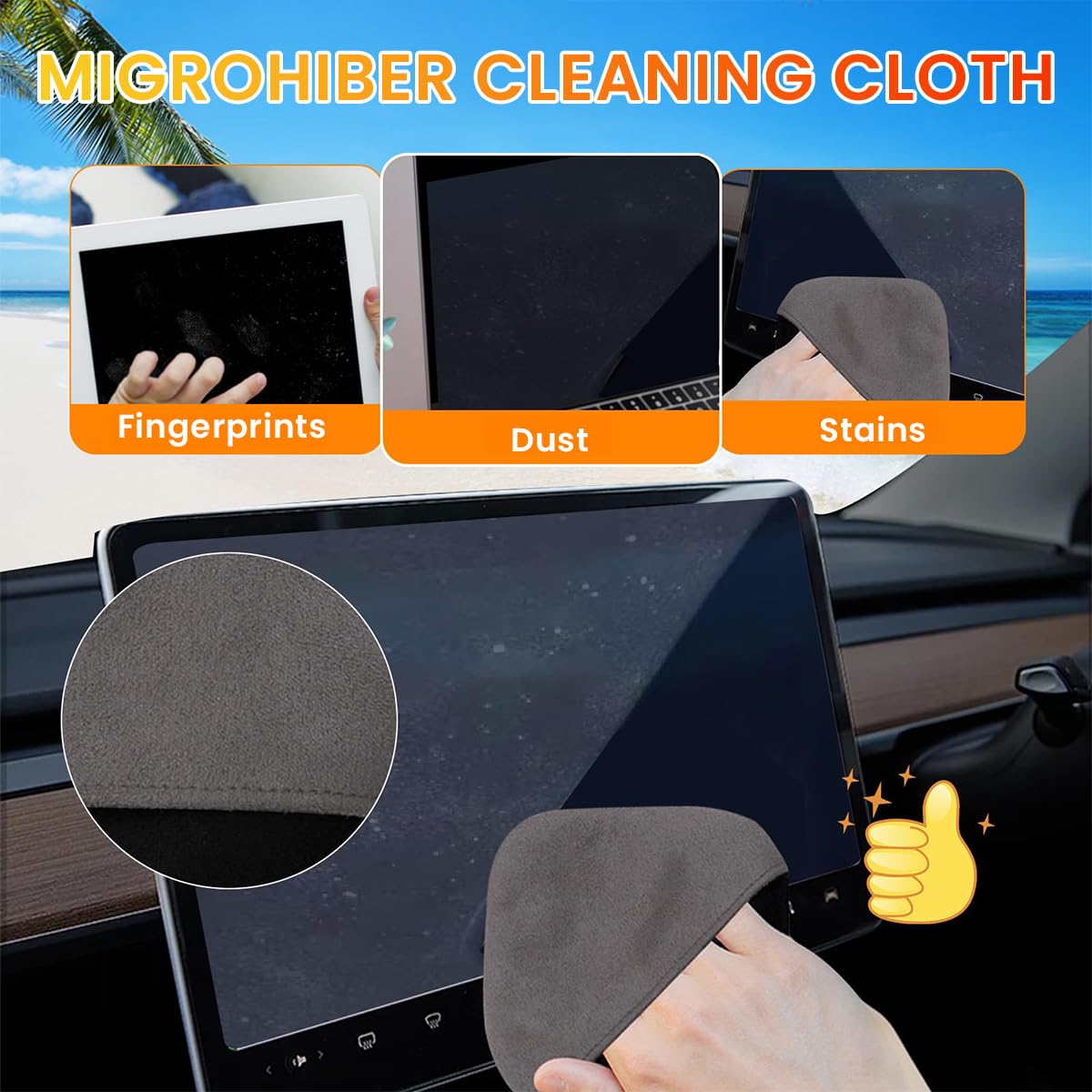 STHIRA Premium Microfiber Cloth for Laptop 4 Inch Square Screen Cleaning Cloth Pad for Car Touch Screen, Phone, Game, Ultra-Soft, Non-Abrasive, Reusable, Machine Washable Laptop Cleaning Cloth
