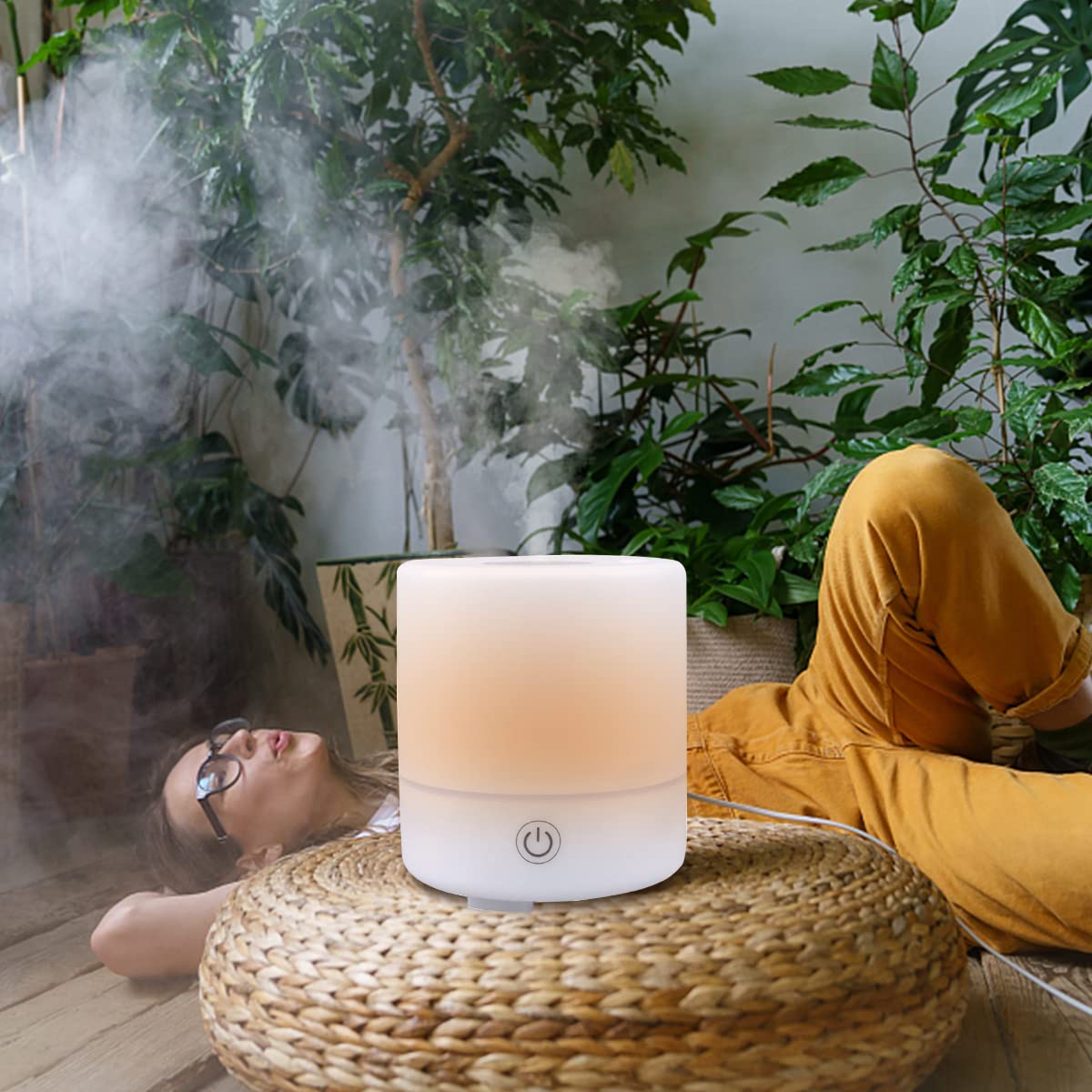 Verilux Air Humidifier for Bedroom 150ML 7 LED Light Essential Oil Permitted Humidifier for Room Moisture 26dB Ultrasonic Cool Mist Car Desktop Humidifier Office Auto Shut-Off