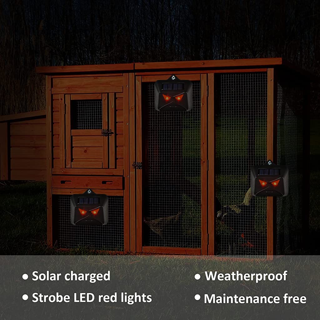 Qpets Solar Animal Repeller Light-Controlled Mouse Repellent with Flash Light, Auto Motion Sensor Animal Repeller Animal Deterrent Devices Outdoor for Rabbit, Rats, Bird, IP44 Repeller