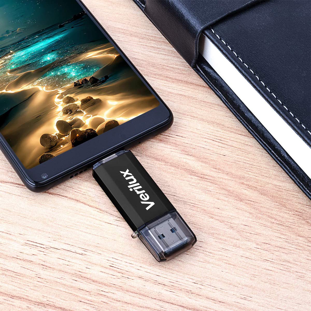 Verilux Pendrive 64GB Flash Drive 2 in 1 with USB A 3.0, USB C Interface OTG Pendrive Type C Pendrive Portable USB 3.0 Pendrive for MacBook Air/Pro, Android Mobile Phone, Pad, Laptop Computer