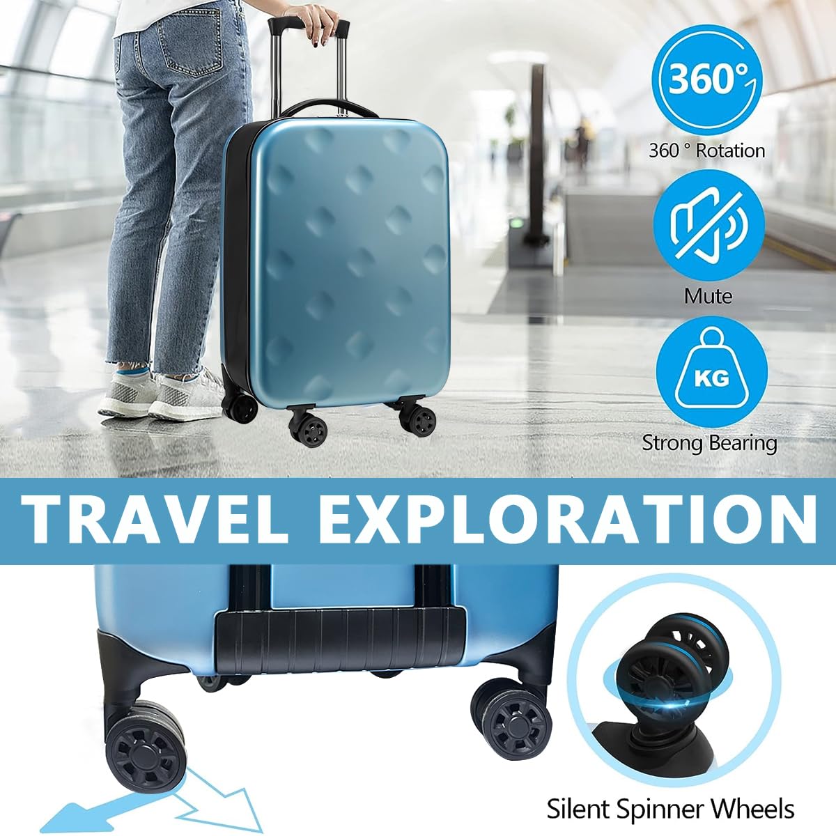 PALAY Luggage Bags for Travel 55 cms Travel Bags for Luggage Trolley with Password Lock Hard Case Travel Luggage Design Expandable Travel Suitcase for Men