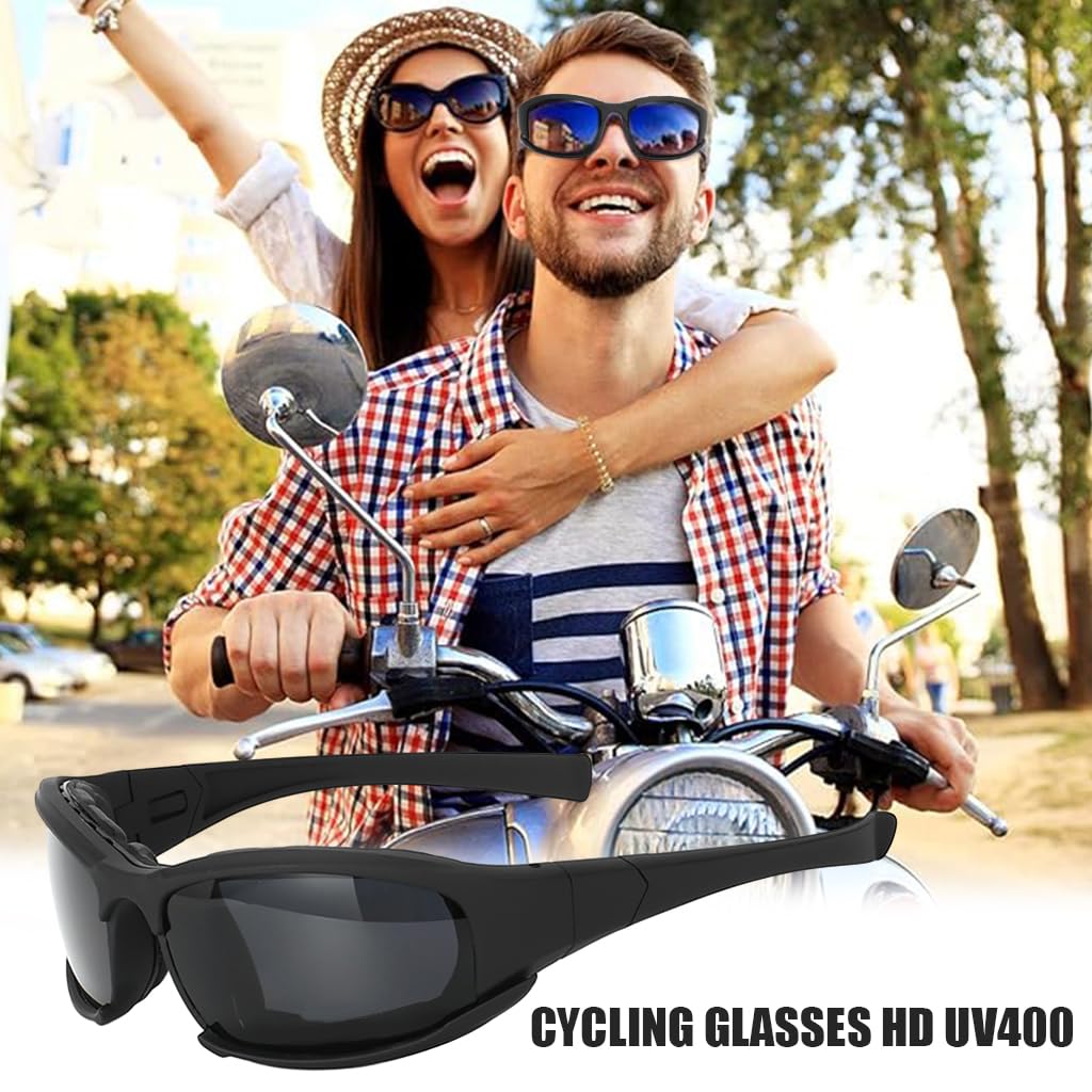 PALAY Outdoor Cycling Glasses HD UV400 Biking Goggles Unisex-Adult Sport Goggles Motorcycle Riding Goggles With 3 Lens & Wearing Strap, Storage Bag