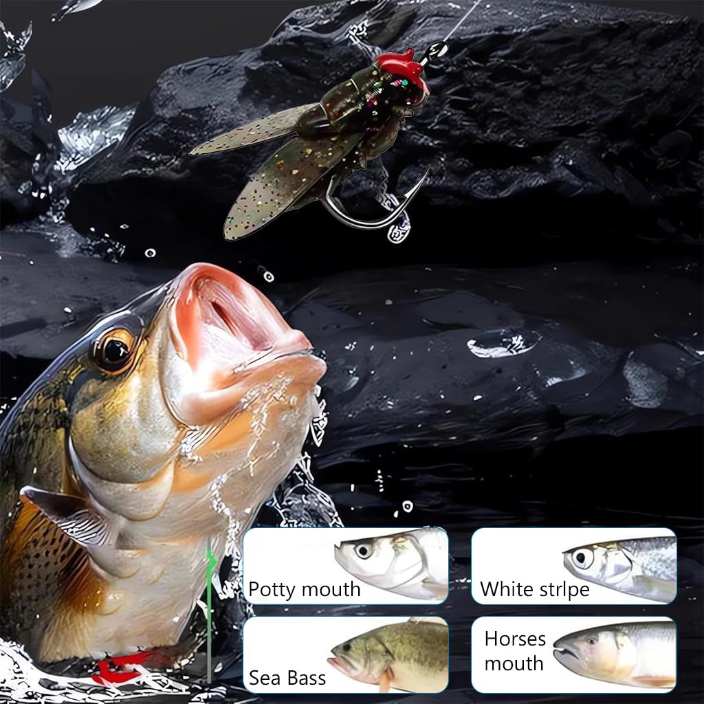 Proberos 20Pcs Bionic Fly Fishing Baits with Box 15mm Micro Bionic Soft Fly Fishing Baits Swimbaits Flavored Flies Bass Fly Fishing Lures Kit, Saltwater Freshwater Flies Swim Baits Fly Fishing Hook