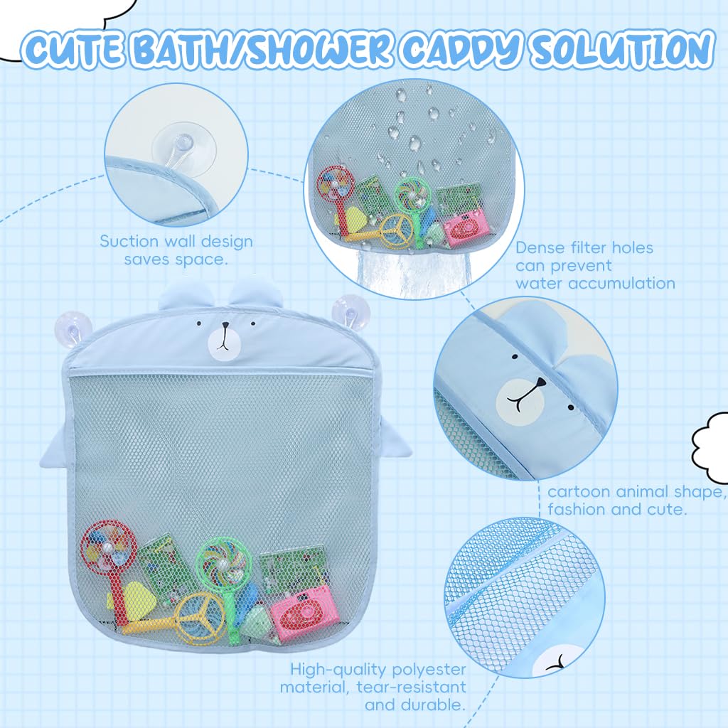 PATPAT Bathroom Shower Caddy Bag Wall Mount Cartoon Mesh Toiletries Storage Bag Hanging Mesh Pouch Quick Dry Bathroom Toiletries Bag