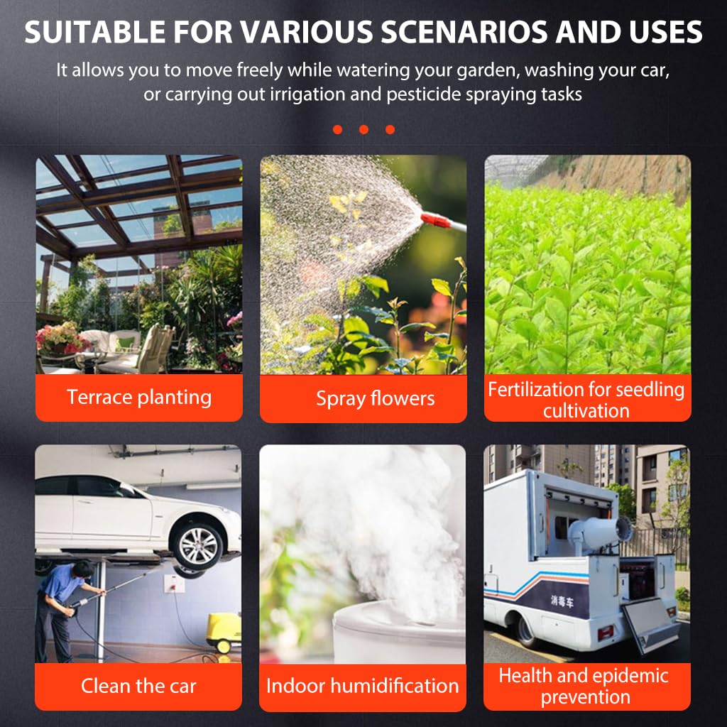 HASTHIP 58cm Manual Agriculture Sprayer with 120cm Pipe, Portable Sprayer for Gardening, Greenhouse, Planting Bush, Flower, Agriculture Watering, Pesticide Spraying
