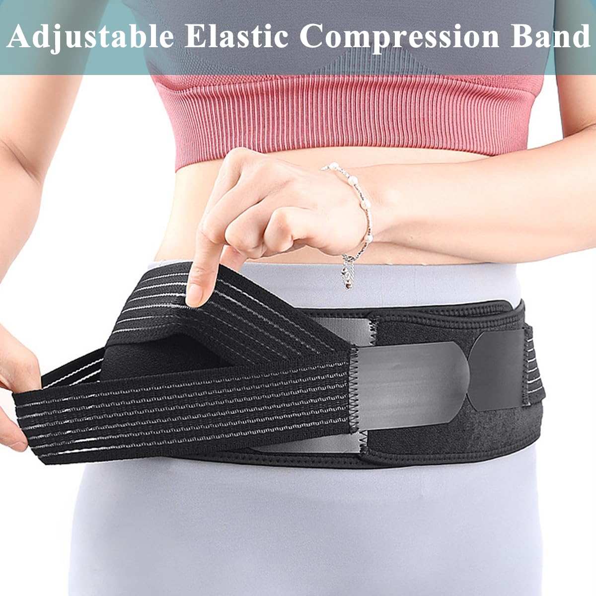 HANNEA Women Pelvic Support Strap, Lower Back Support Brace, Reduce Pain and Muscle Strain, Adjustable Pelvic Support Brace Belt, Pelvic Support Belt for After Childbirth, Size M