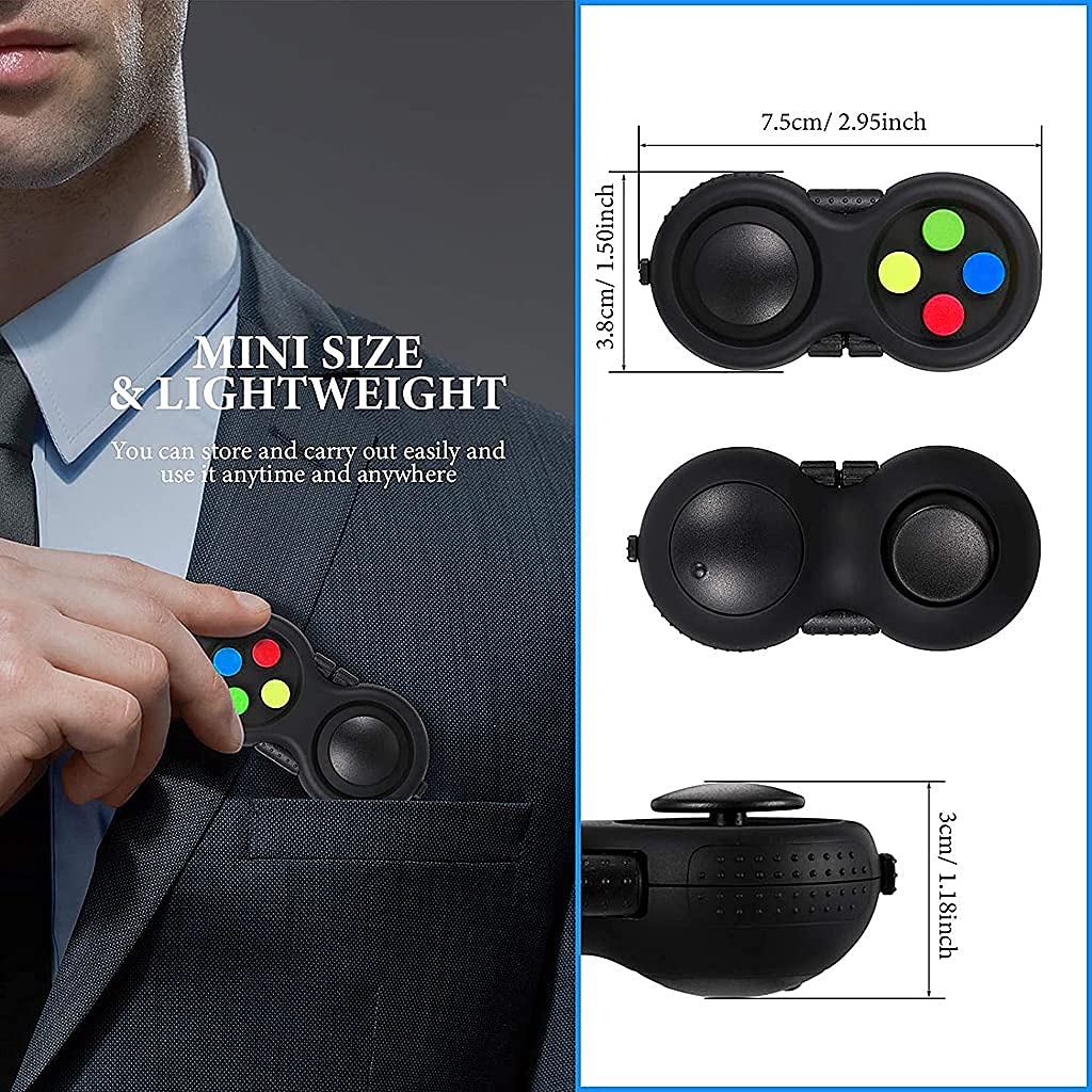 PATPAT Fidget Pad with 8-Fidget Functions 2nd Generation Fidget Toy Controller Stress Reducer Hand Shank Fidget Cube Perfect for Release and Anxiety Stress Relief Pop it Fidget Toys for Kids