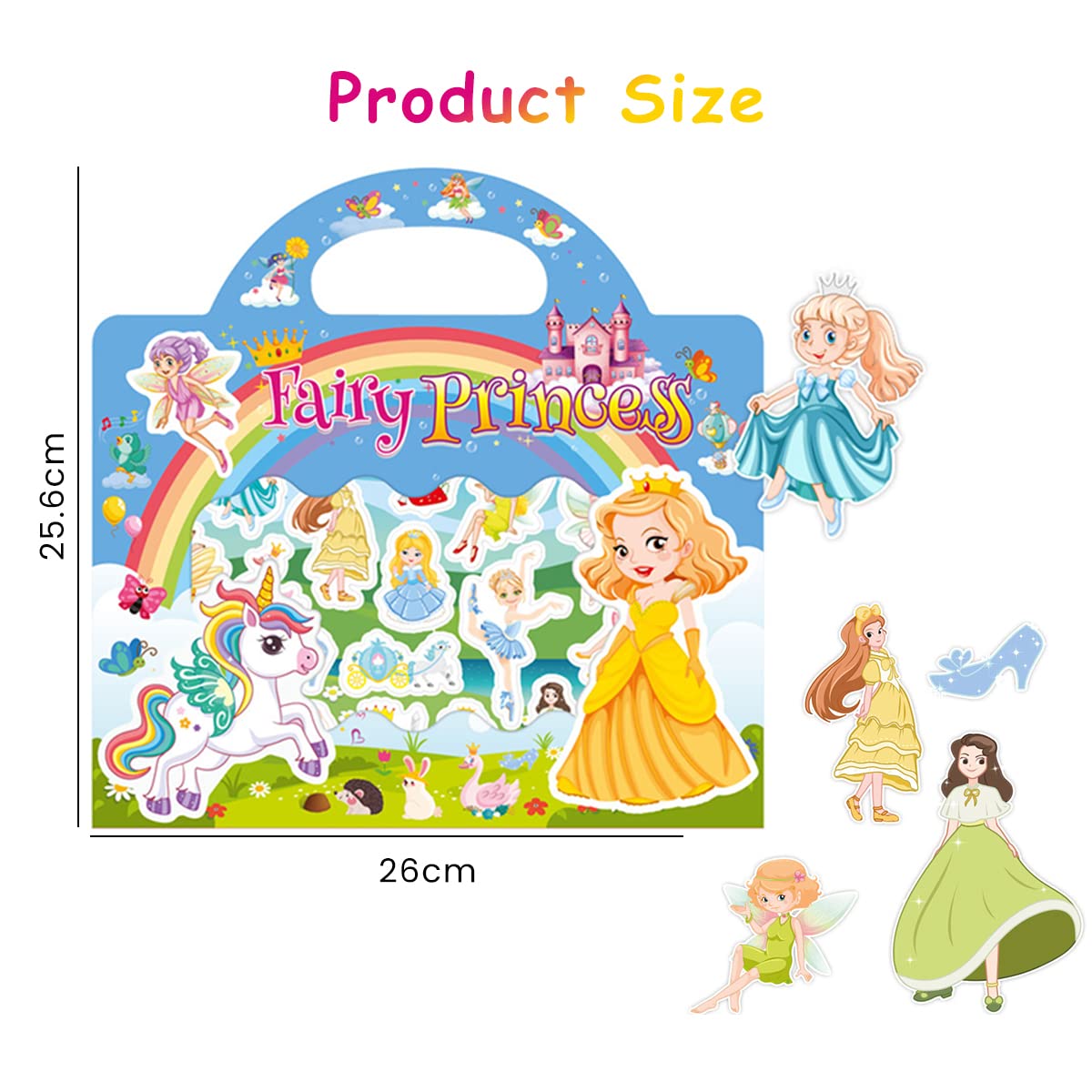 PATPAT Montessori Busy Books for Kids, Reusable Sticker Book for Kids Fairy Princess Sticker Book for Girls Busy Book for Toddlers Educational Learning Toys Birthday Gifts for Kids 3+ Years Old