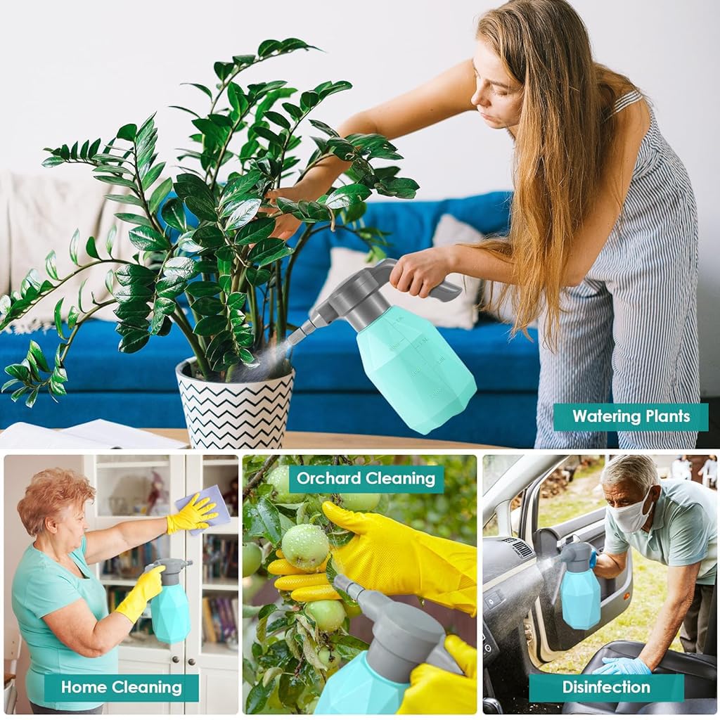 HASTHIP 2L Electric Watering Can for Plants with Gimbaled Nozzle, Automatic Plant Garden Water Can with USB Cable, Gardening Watering Pump Sprayer for Plants, Flowers