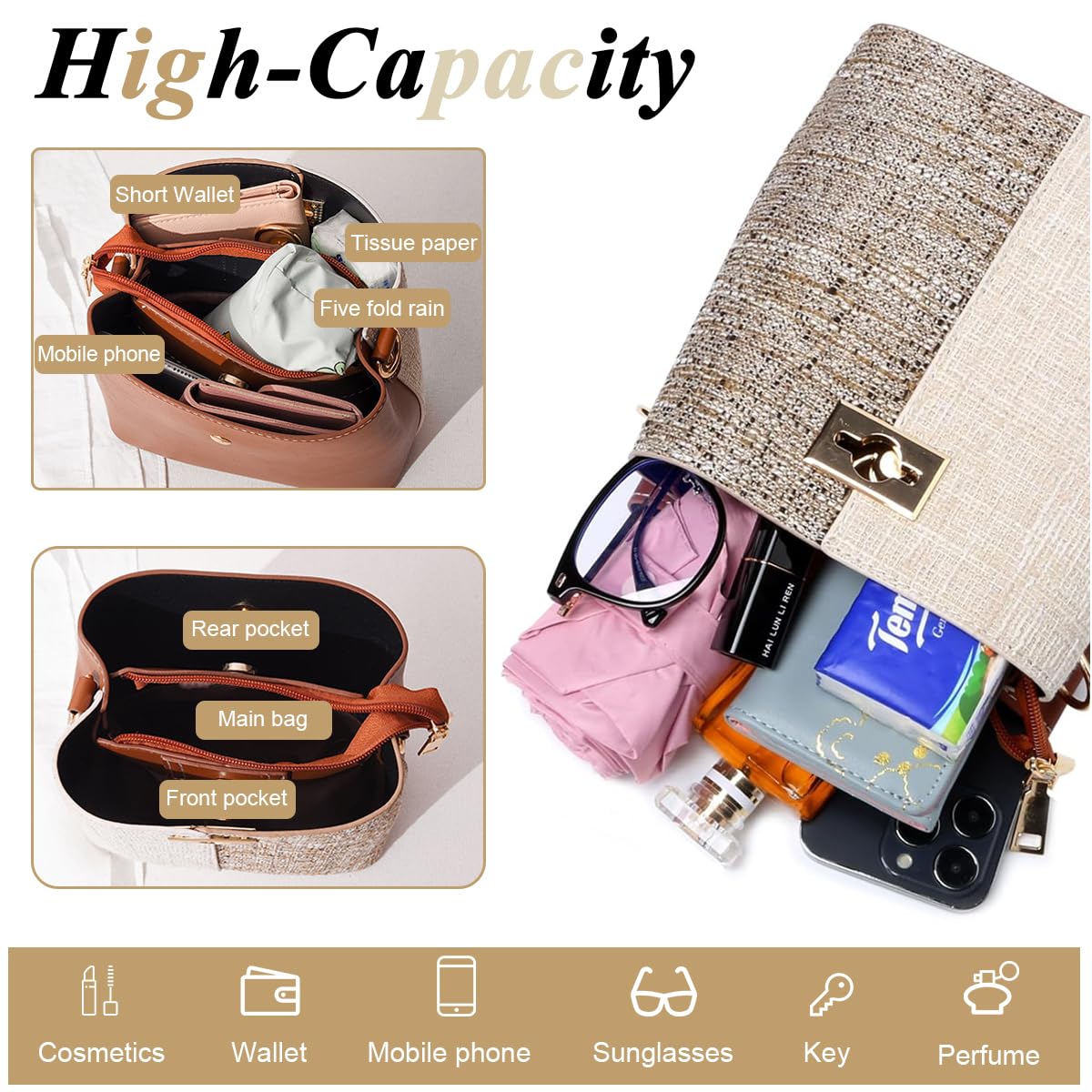 PALAY Tote Bags for Women PU Leather Satchel Bag Casual Shoulder Bag with Adjustable and Detachable Sling Strap for Women