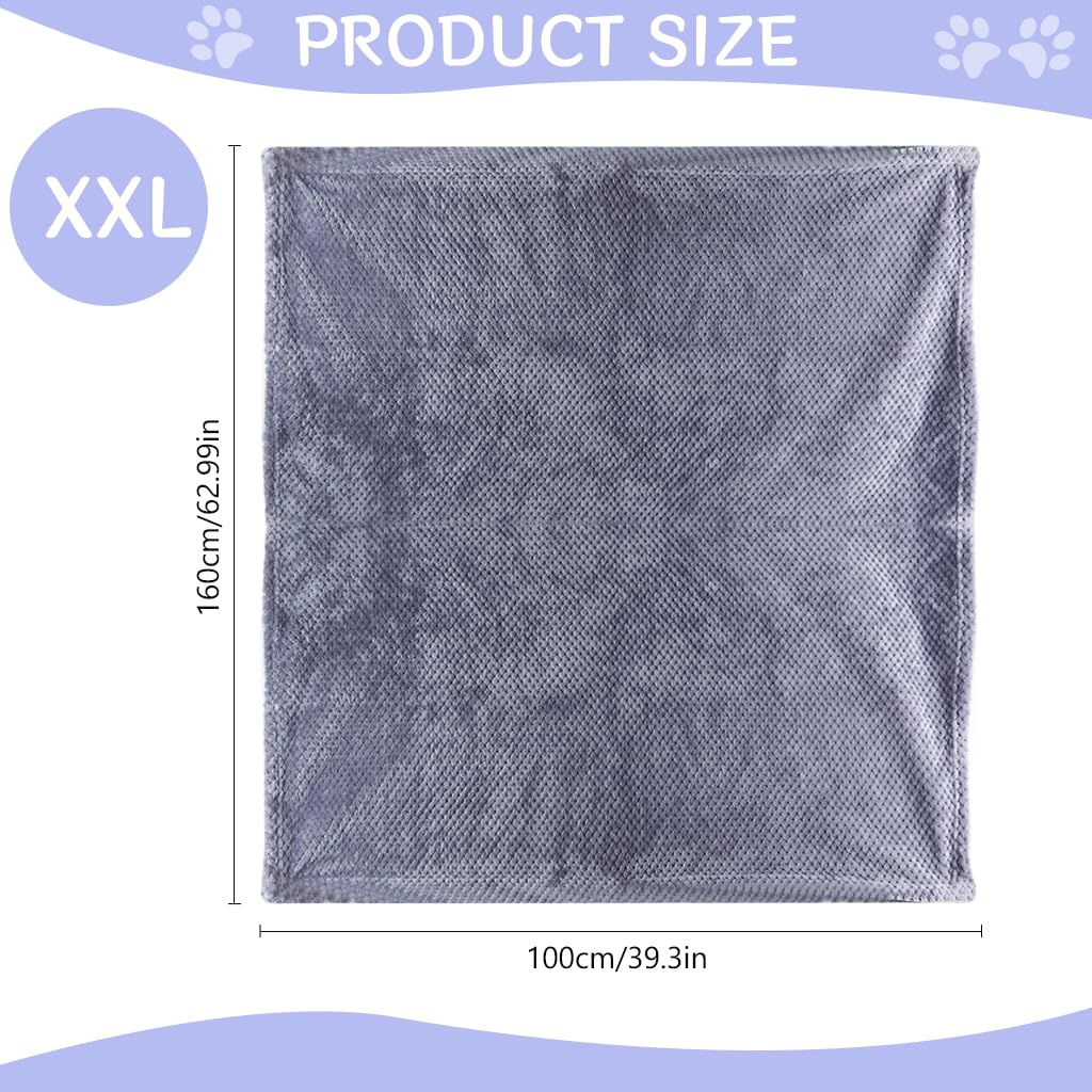 Qpets Pet Blanket Soft Plush Blanket, Large Sleeping Blanket for Dogs Cats Warm Blanket Multipurpose Extra Large Bath Dry Towel for Dogs - 39.3x62.9 inches