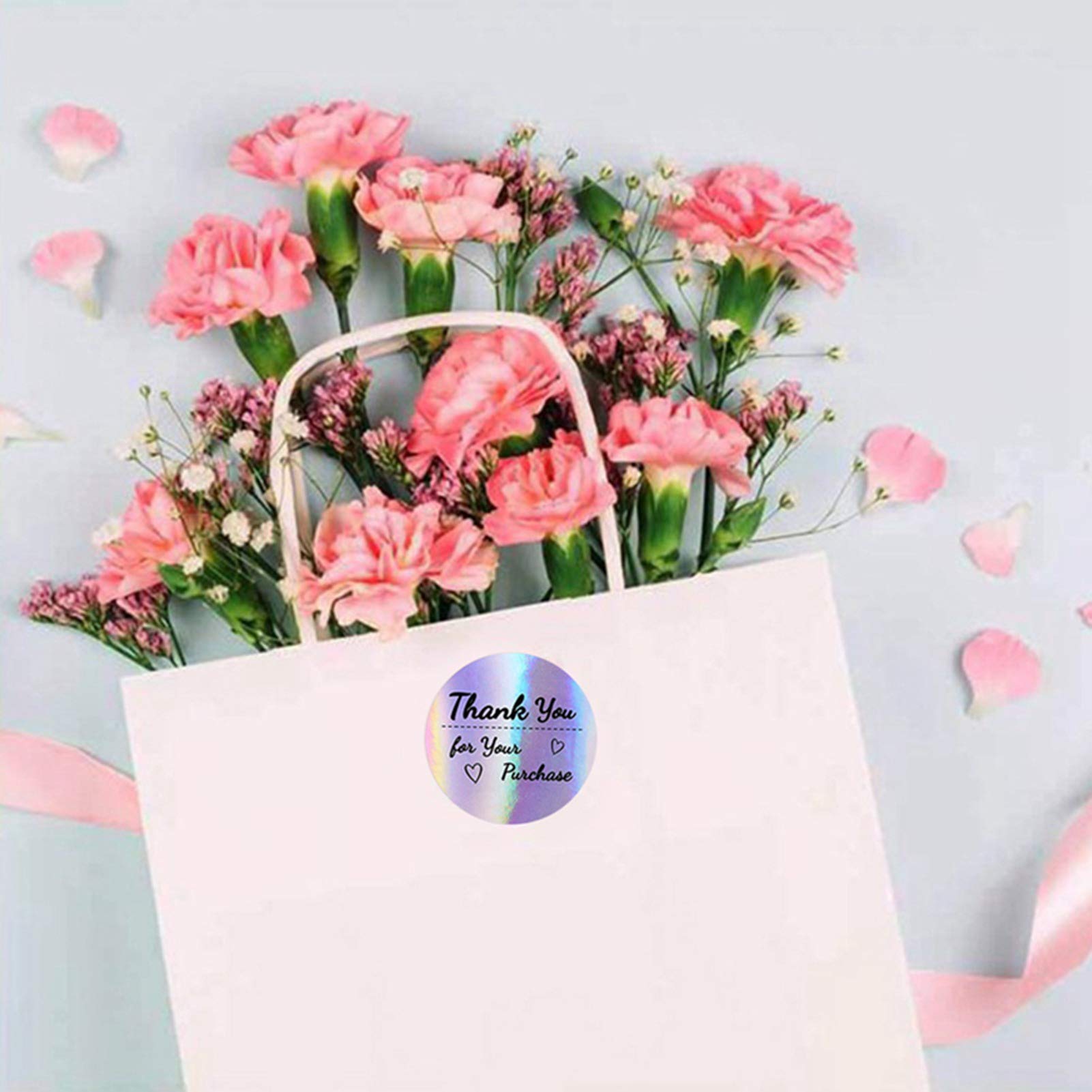 HASTHIP Pretty 500pcs Round Floral Thank You Stickers Seal Label for Favor Party Handmade Envelope Stationery Sticker