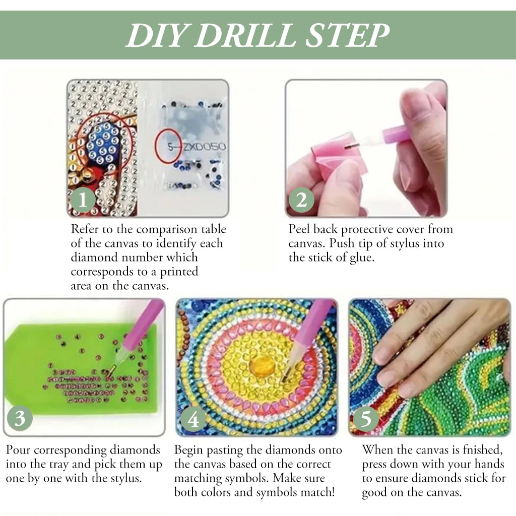 HASTHIP DIY 5D Diamond Painting Art Material Kit 9.5 Inches Acrylic Elephant DIY 5D Diamond Painting Art Desk Decoration with Tools and Color Gem Packs, DIY Diamond Painting Gift