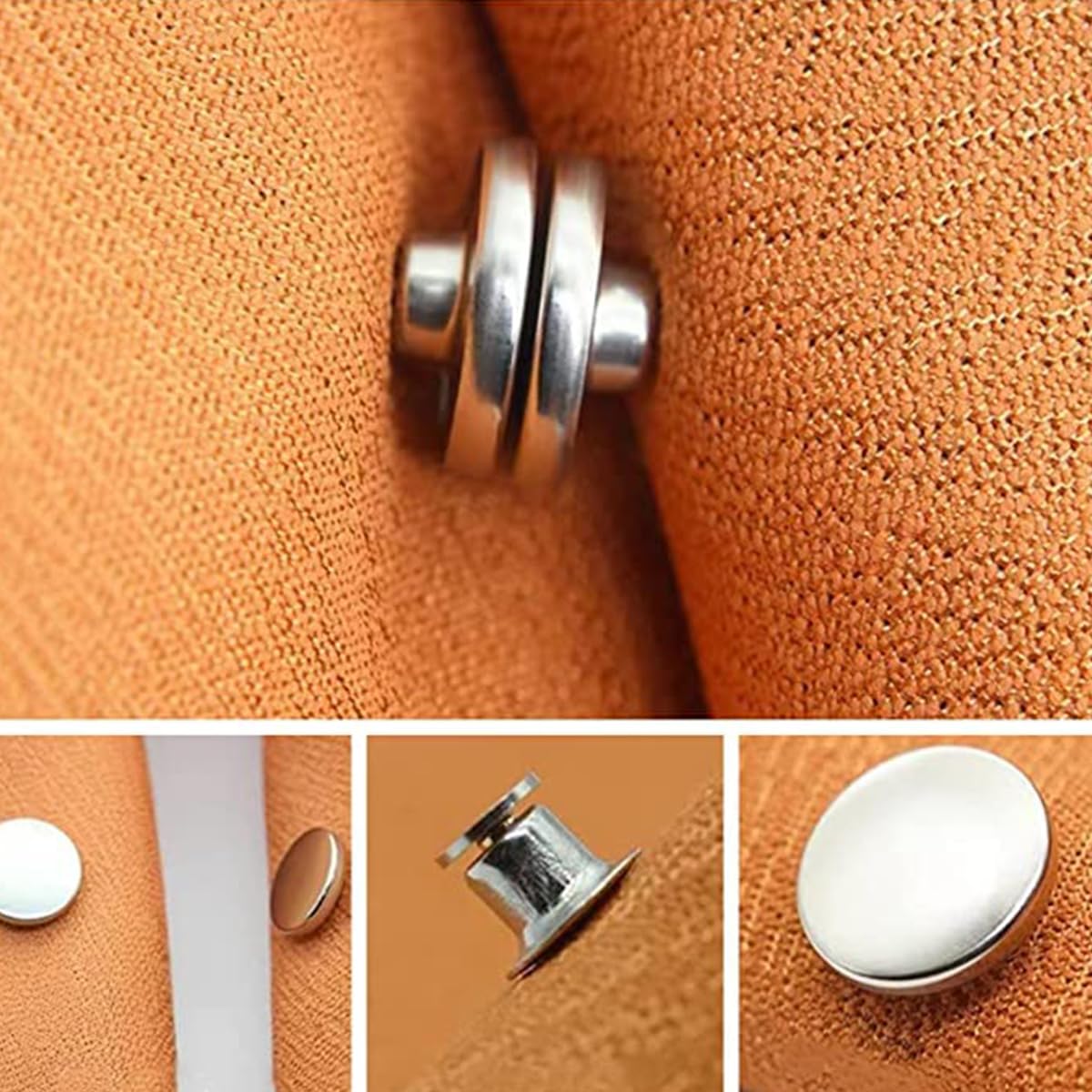 HASTHIP 5 Pairs Curtain Magnets Closure with Tack, Drape Magnets Button Curtain Magnetic Holdback Button for Heavy Duty Velvet Drape, Suede Curtain, Cotton Curtain, Keep Drapes Stay in Place