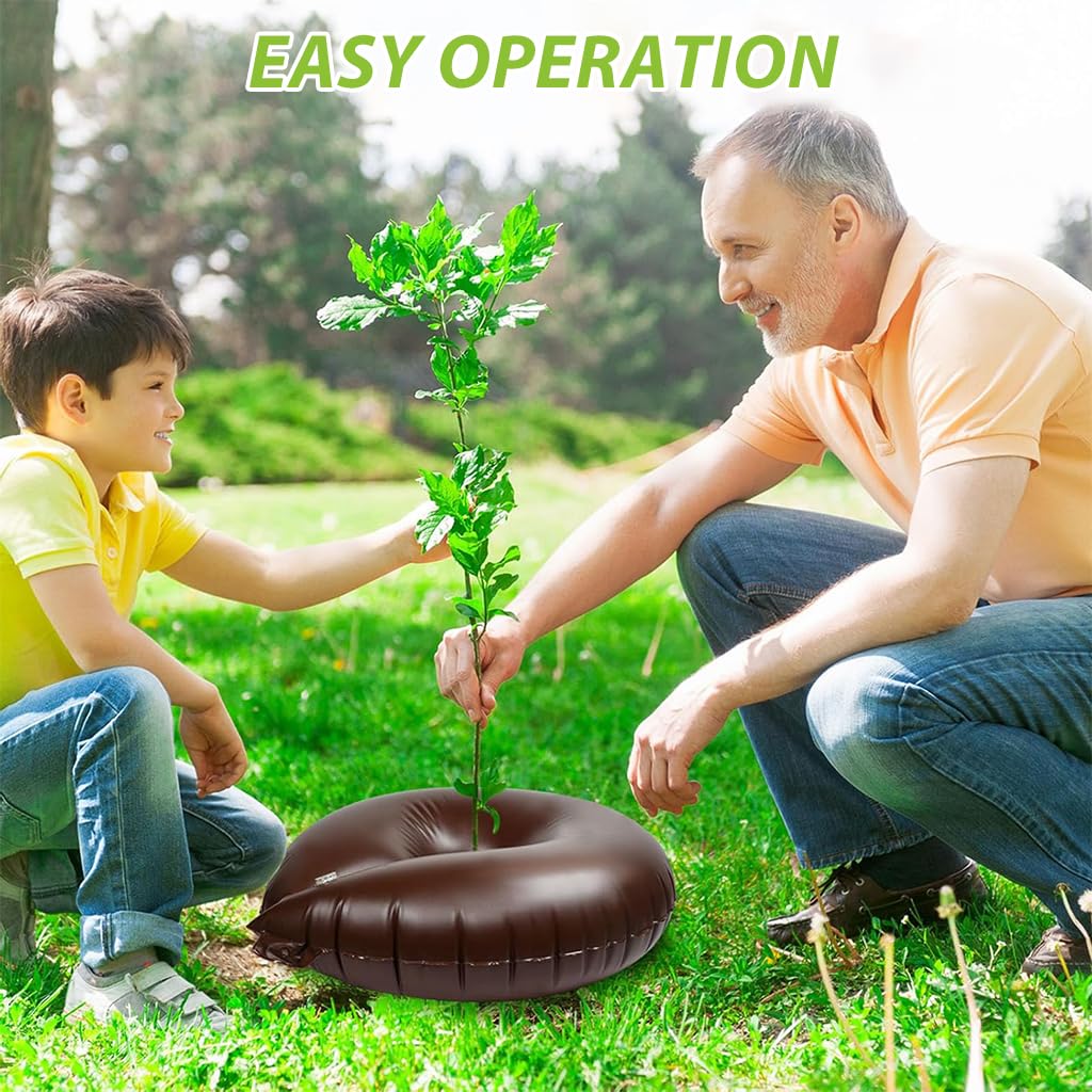 HASTHIP 10 Gallon Tree Watering Ring Bag 23.7 inch Diameter PVC Tree Watering Ring Bag Reuseable Watering Bag Slow Irrigation Bag for Root Hydration