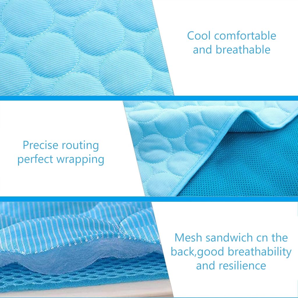 Qpets 1Pcs Summer Cool Mat for Small Pet Ice Silk Comfortable Summer Cool Mat 15.7x11.8 Inches Summer Cooling Mat Pet House Cool Mat for Rabbit, Guinea Pigs, Hamsters, Kitties, Puppies
