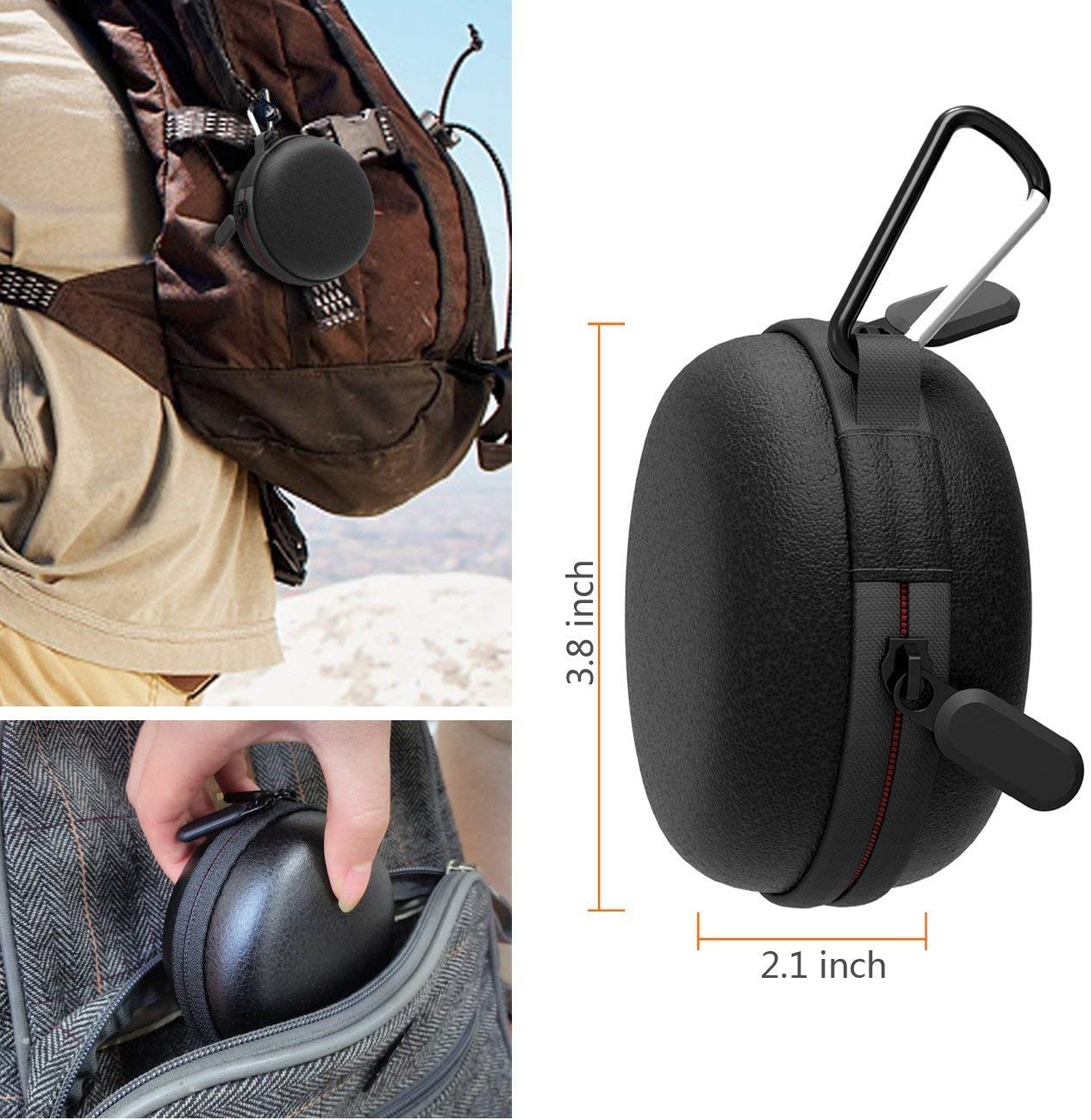 ELEPHANTBOAT Travel Case for Apple Watch Charger,Waterproof Portable Carrying EVA Charging Dock Holder for 38mm/42mm/40mm/44mm iWatch Series 5/4/3/2/1, Black