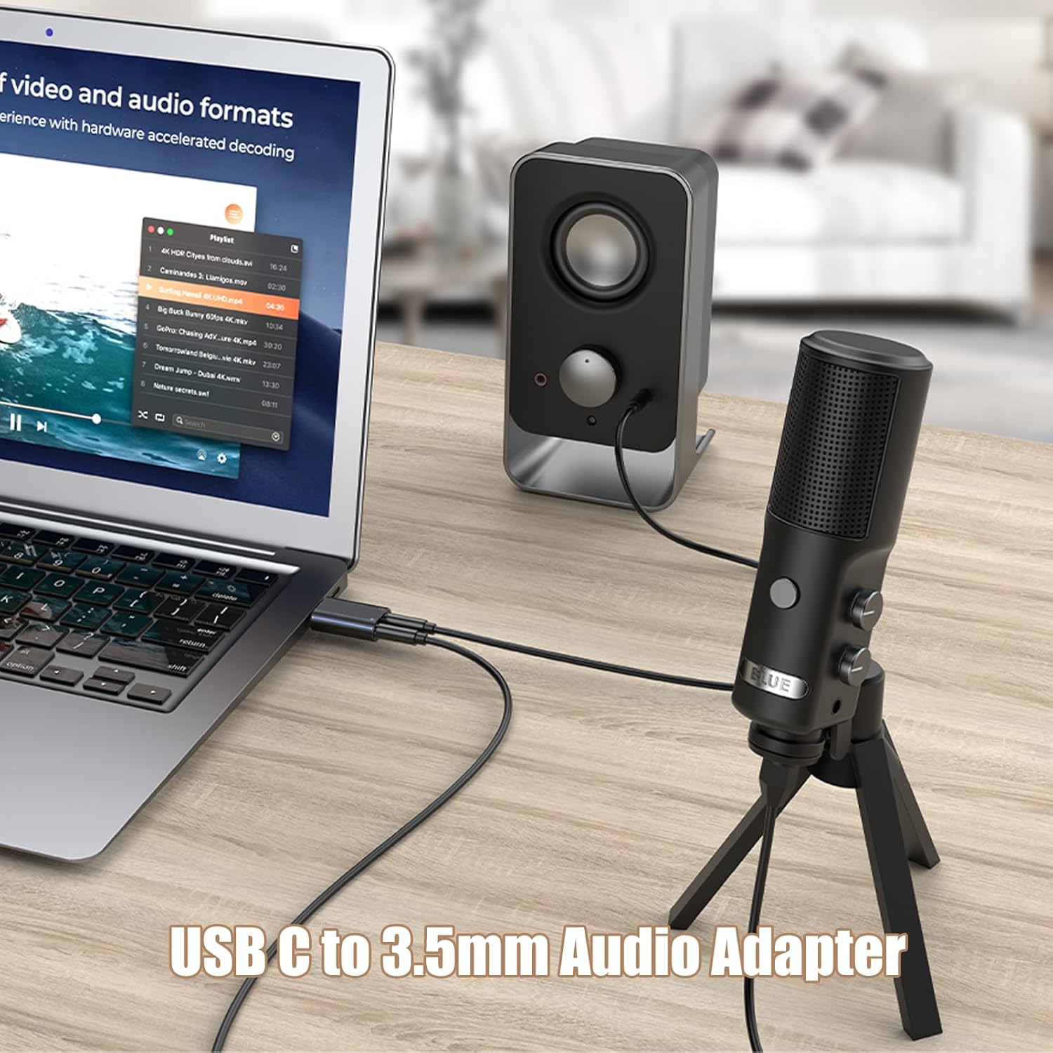 Verilux® USB C Sound Card to 3.5mm Jack Audio Adapter Type Aux External Stereo Headphone for PS4 PS5 Mac Linux Laptop Desktops Docking Station 3PCS