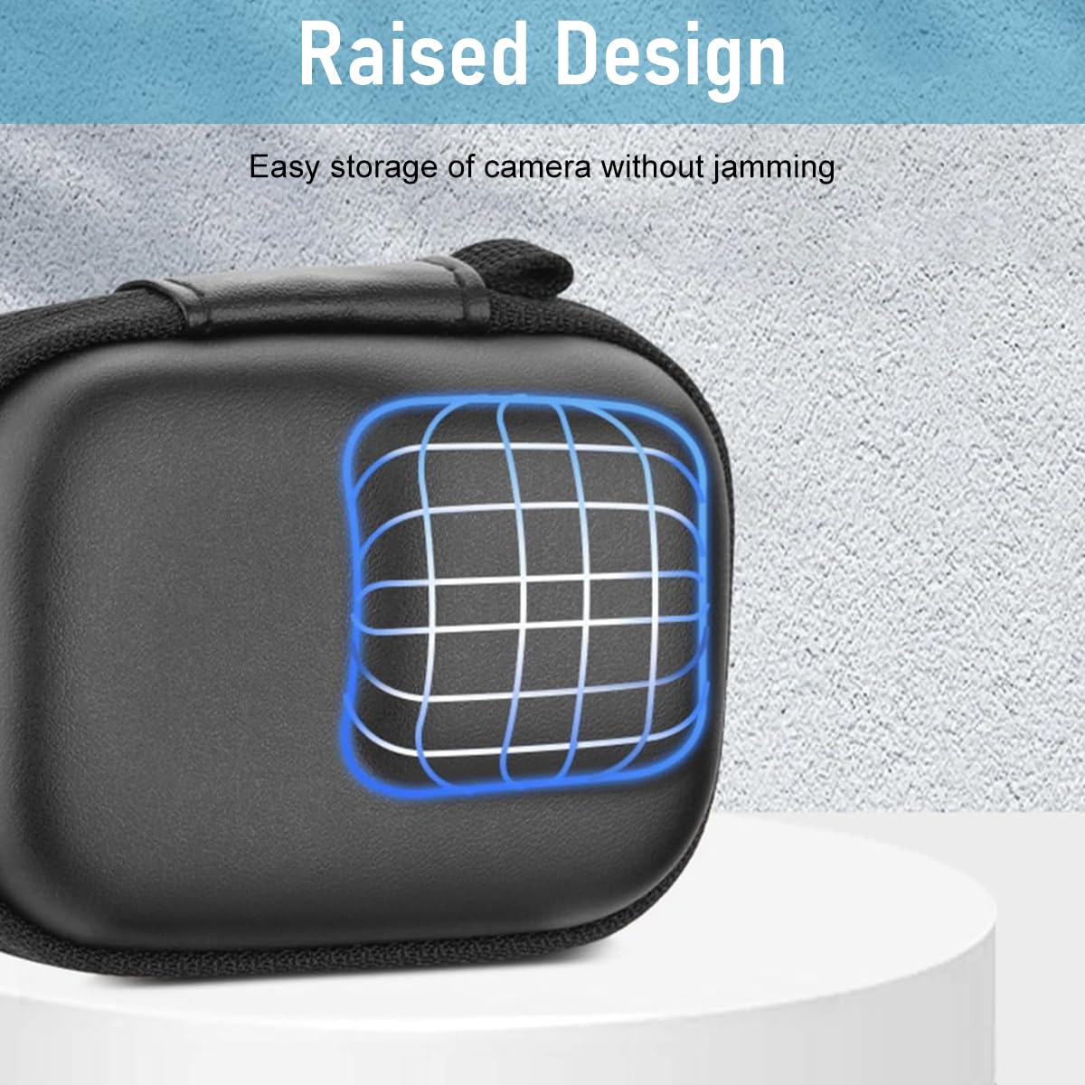 ZORBES Carrying Case for OSMO Action 5 Pro/4/3 Waterproof PU Hard Shell Storage Bag Plush Lining Design Action Camera Travel Case with Handstrap & Carabiner, 9.8 * 7.6 * 4.5cm