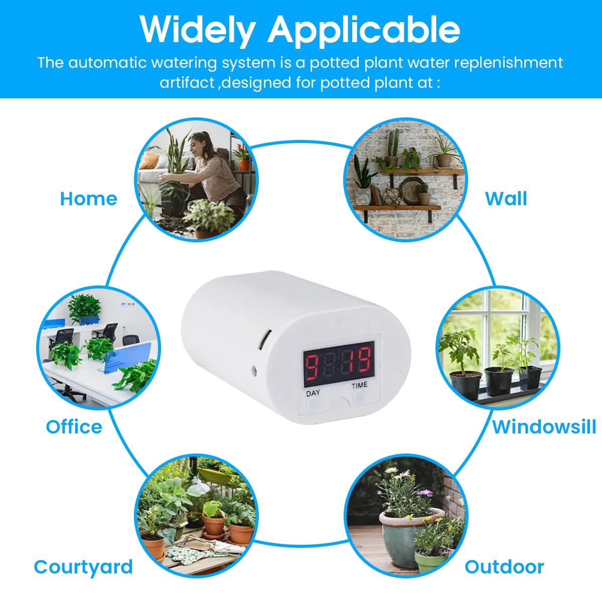 Serplex Automatic Watering System Kit for 16 Potted Plants Mini USB Rechargeable Drip Irrigation System with LED Digital Programmable Water Timer Smart Indoor Irrigation System with Accessories