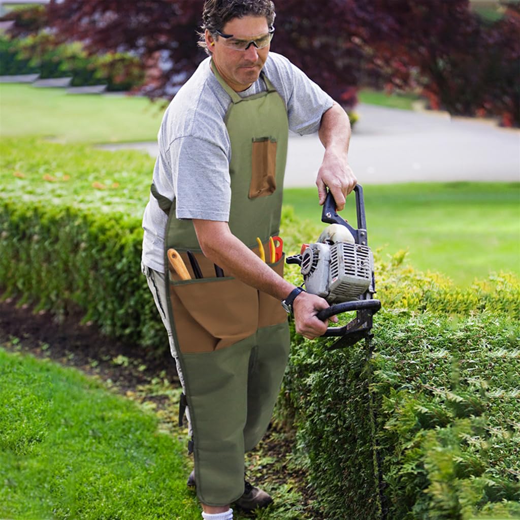 HASTHIP Waterproof Apron for Metalworking, Gardening, Carpentry with Leg Cover & Tool Pockets, Heavy Duty Oxford Cloth Dustproof Apron, Adjustable Apron for Kitchen, Handwork, Woodenwork, Gardening
