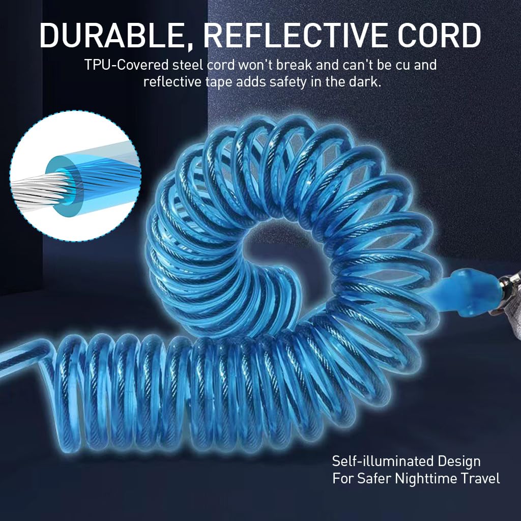 SNOWIE SOFT Anti-lost Wrist Link for Kids, Dual Wrist Link Safety Wrist Link 6.6ft Flexible Fluorescence Spring Coil Wirst Link with Magnetic  Lock, Multifunctional Kids Wrist Link with Whistle