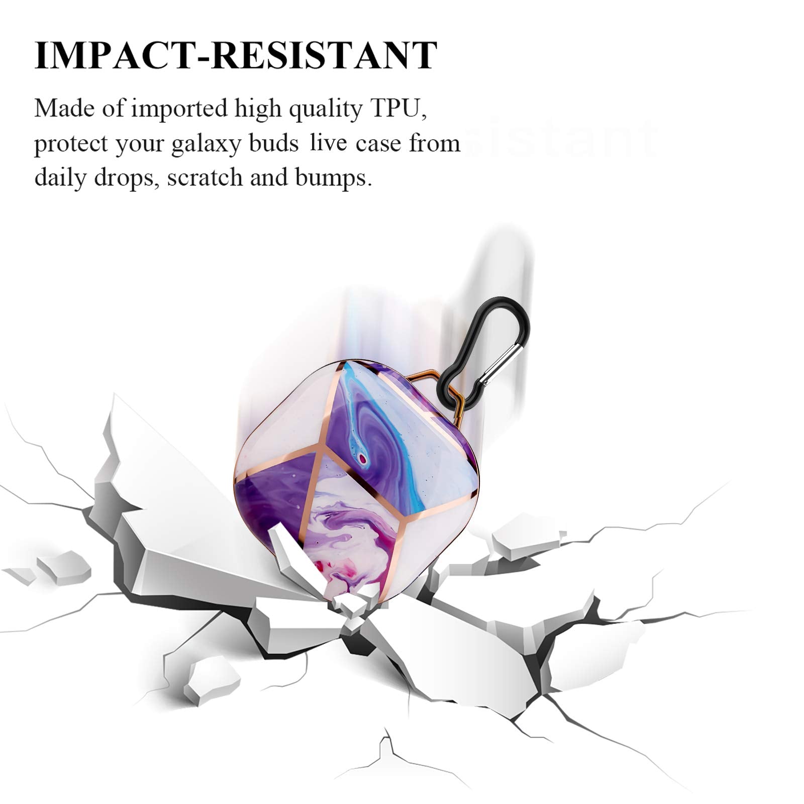 ZORBES Fashion Design Protective Cover for Samsung Galaxy Buds Pro(2021),Galaxy Buds 2,Galaxy Buds Live,Shockproof Cover for Creative Design Key Ring (Without Earphone, Seperate Pieces Design)