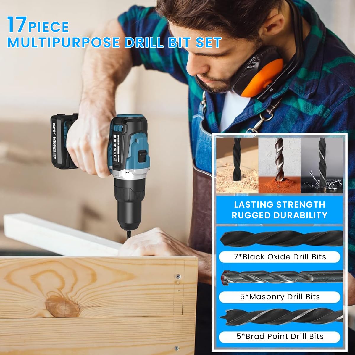 Serplex 300Pcs Twist Drill Bits Drywall Anchors Screwdriver Bits 2-10mm Twist Drill Bits Carbon Steel Drill Bits 4 Sizes Drywall Anchors Universal Twist Drill Bits Power Drill Bit Set with Box