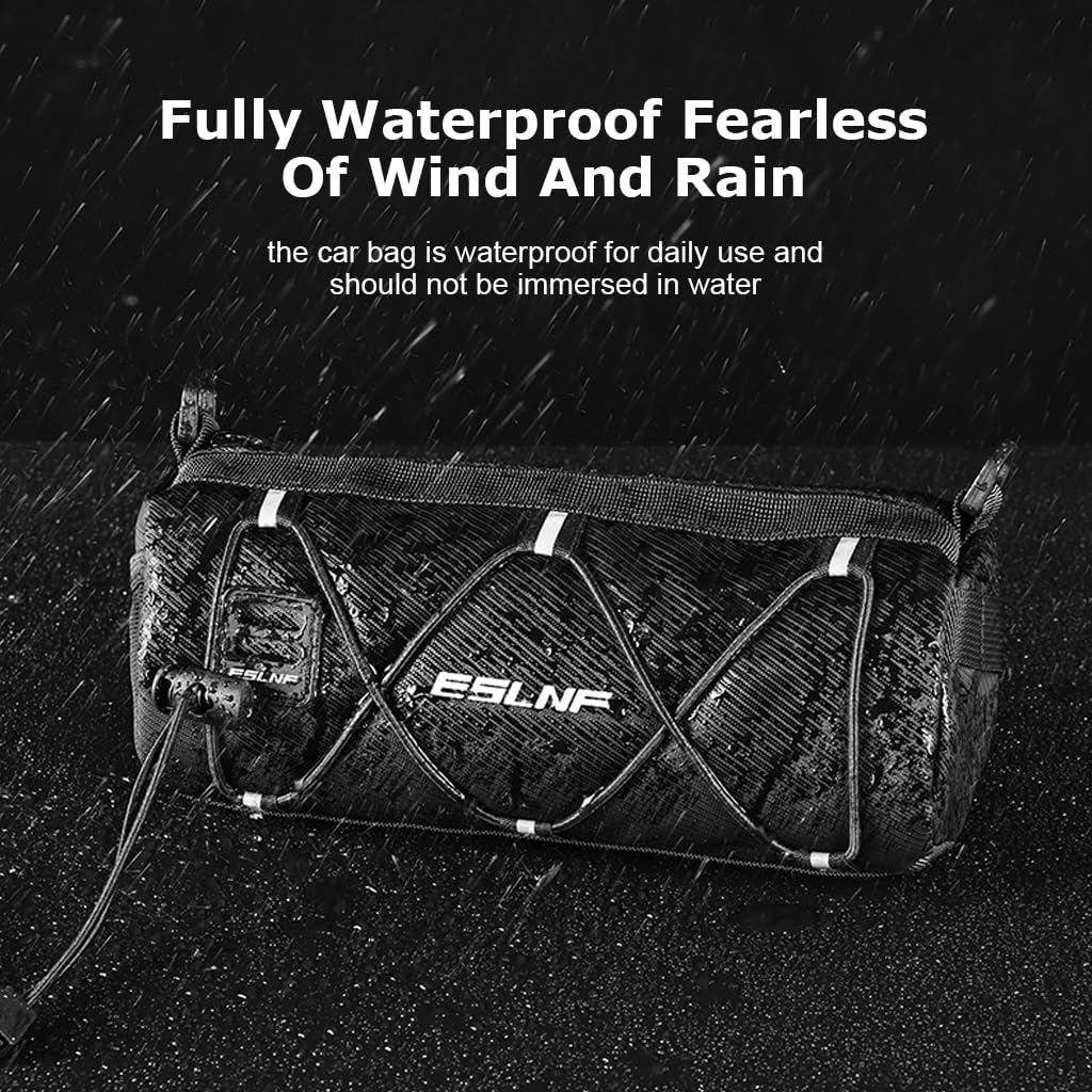 Proberos Bicycle Waterproof Bag, Bike Rear Rack Bag, Large Capacity Rear Rack Bag, Reflective Strip Design with Handle & Adjustable Fastening Strap (8L)