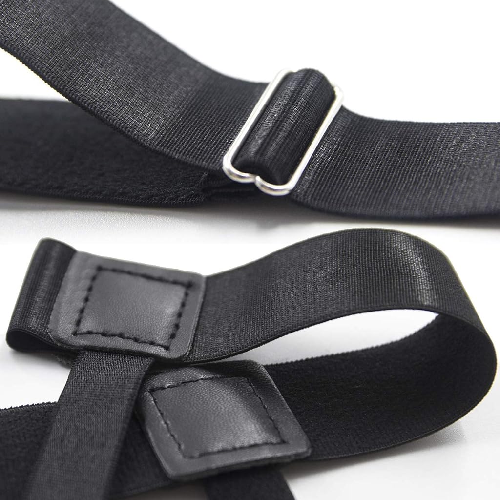 GUSTAVE® Adjustable Elastic Shirt Stays Garters with Locking Non-Slip Clips for Mens 3 PCS