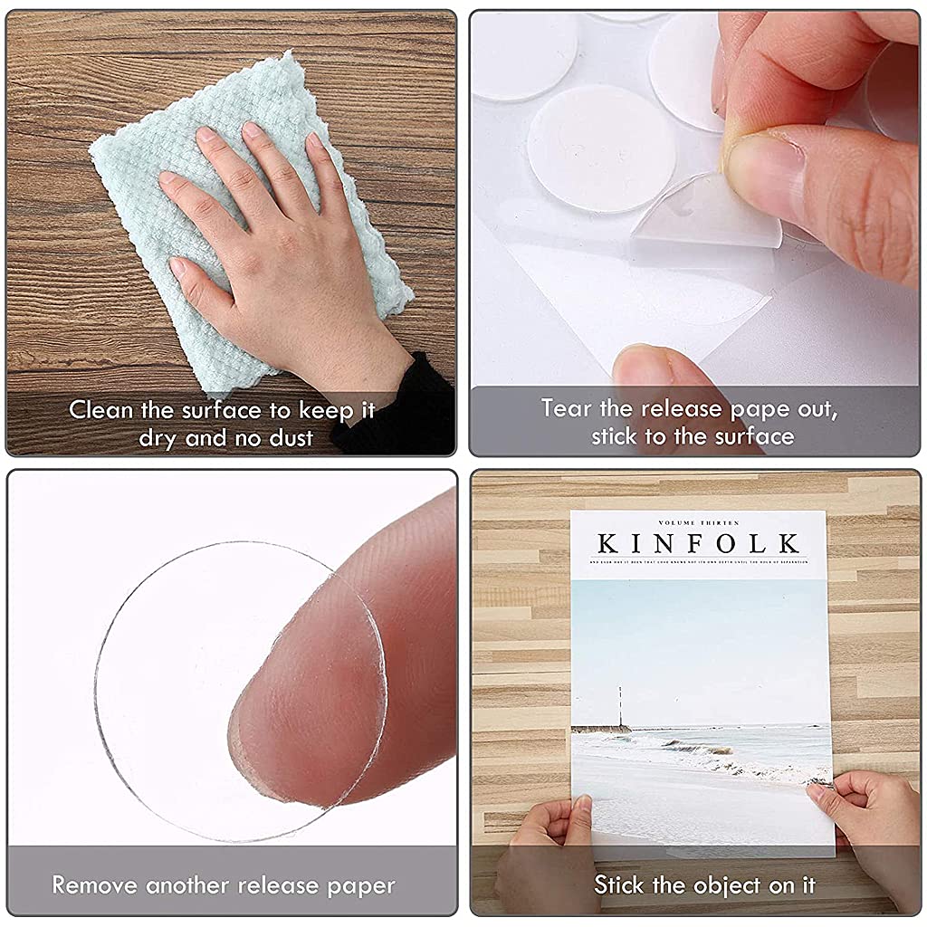 Supvox Magideal Round Adhesive Silicone Bumper Door Cabinet Drawer Safety Stopper Mute Buffer (3x8 mm, Clear) -Set of 100 Pieces, 1 Sheet